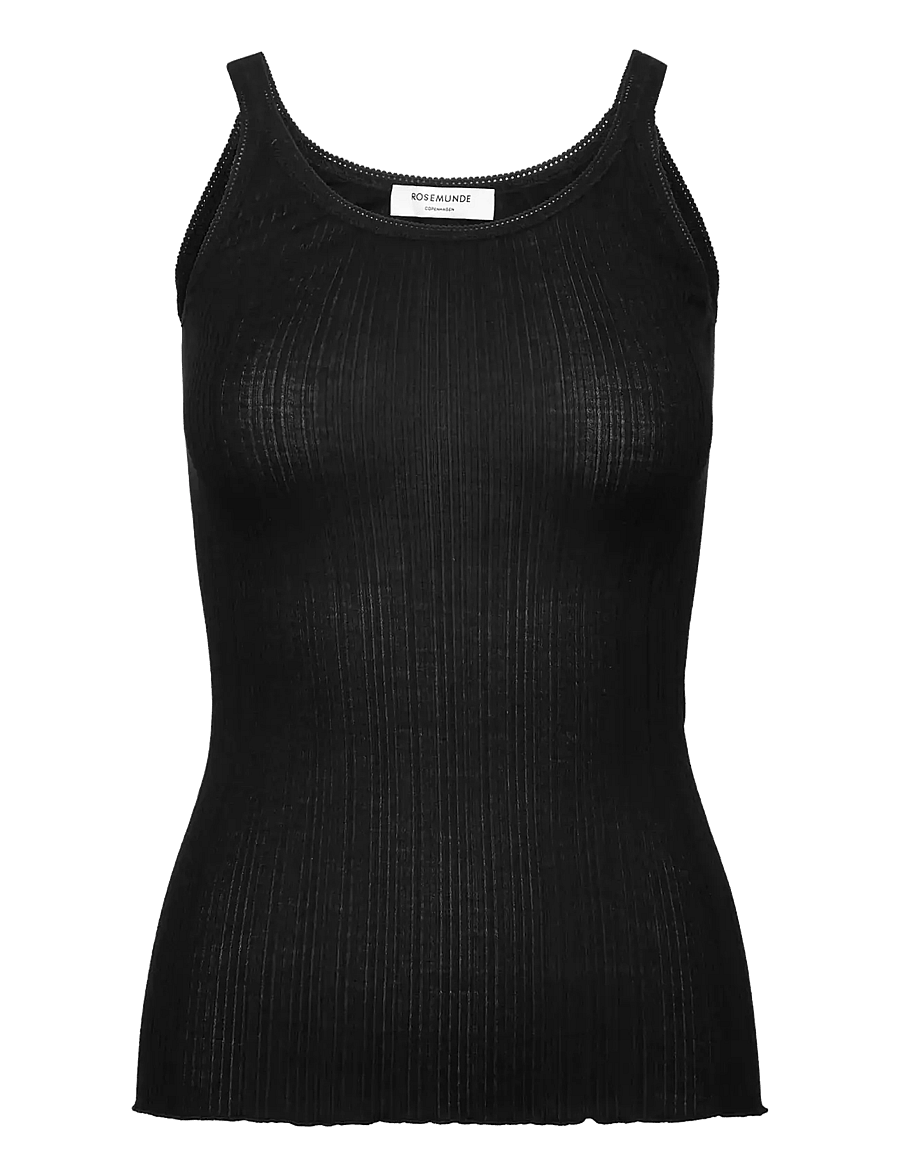 Rosemunde - RWElise Wool Strap Top - varrukateta topid - black - 0