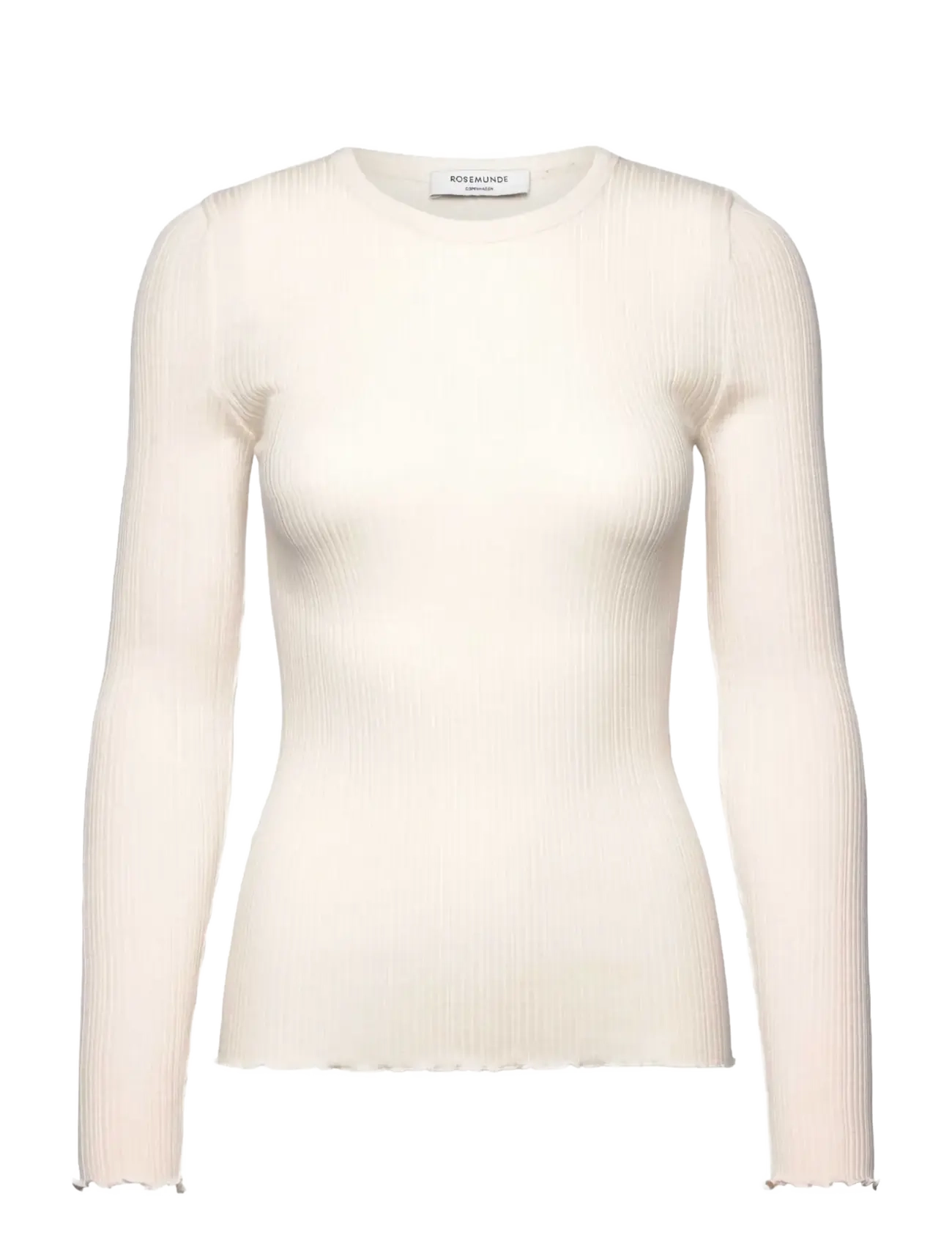 ROSEMUNDE Rwelise Wolle Ls O-Neck T-Shirt Cream - L - Damen