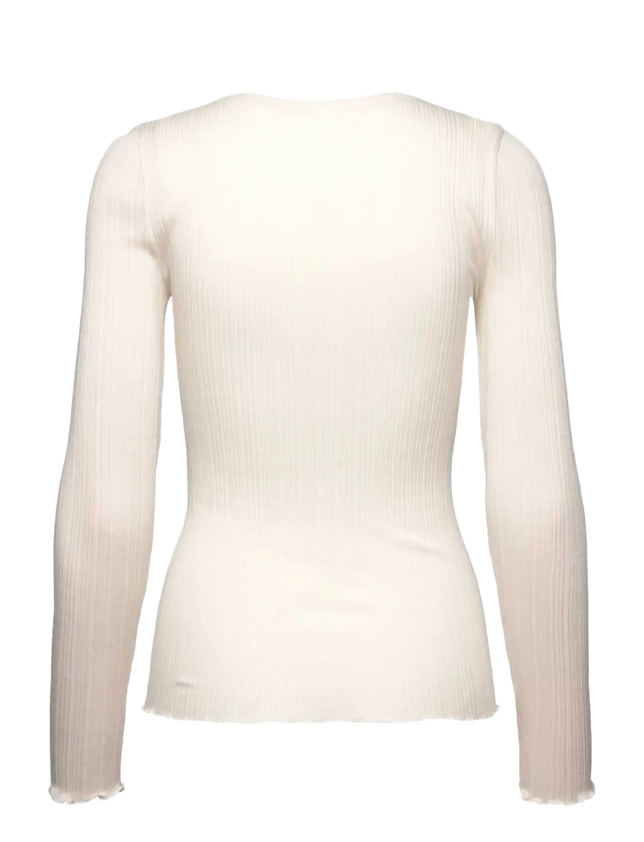 Rosemunde - RWElise Wool LS O-neck T-shirt - striktrøjer - ivory - 1