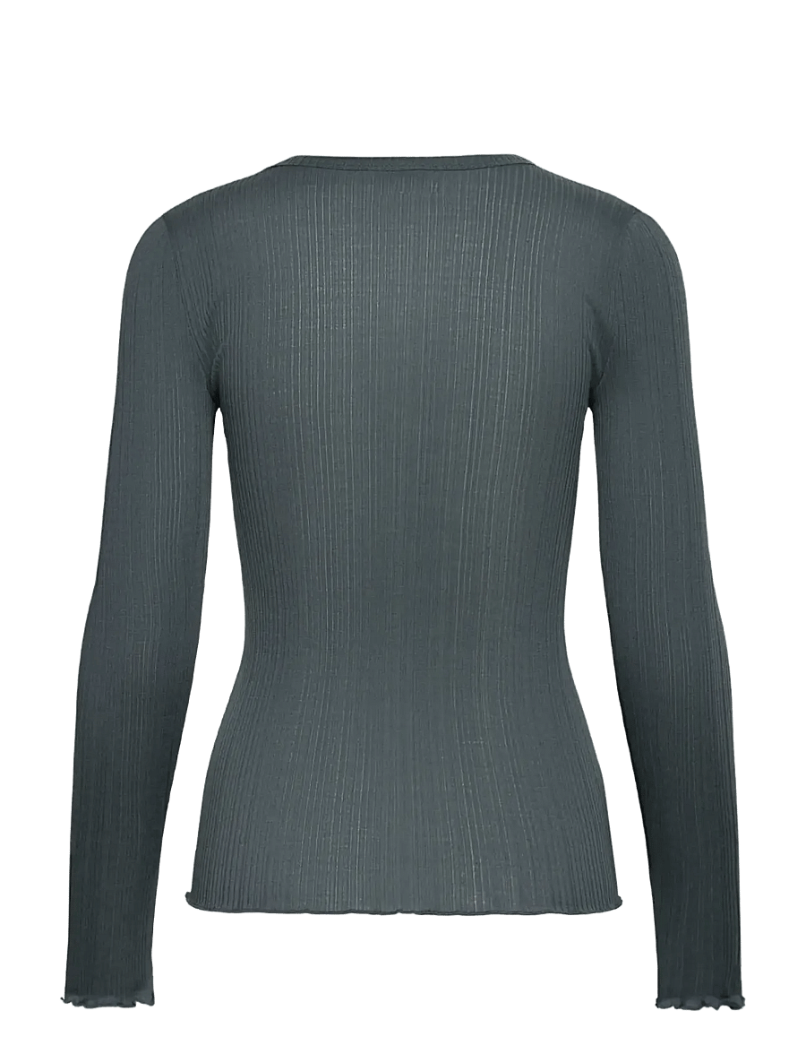 Rosemunde - RWElise Wool LS O-neck T-shirt - stormy weather - 2