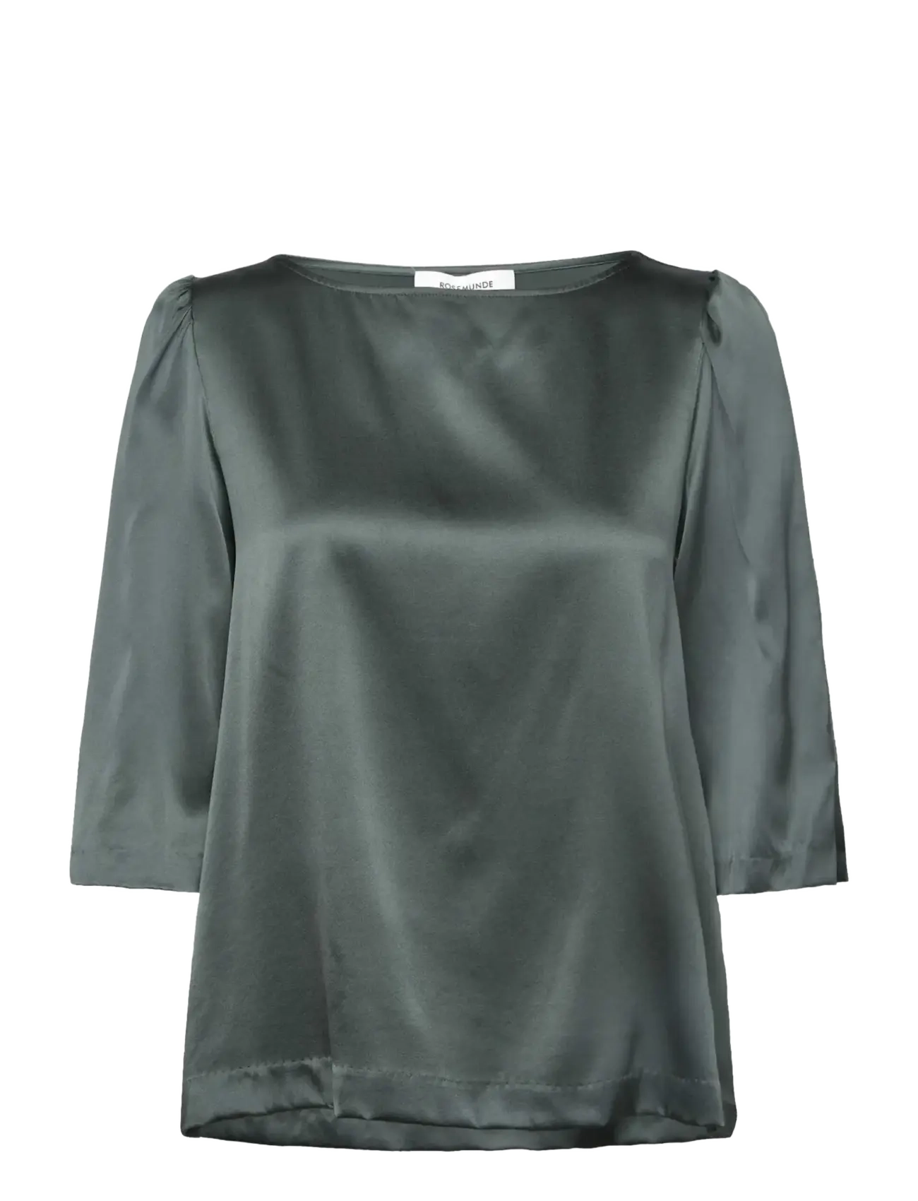 Rosemunde Rwjade Silk 3/4 S Boatneck Blouse, 34, Blouses, Khakigrün - Short-sleeved, Frauen