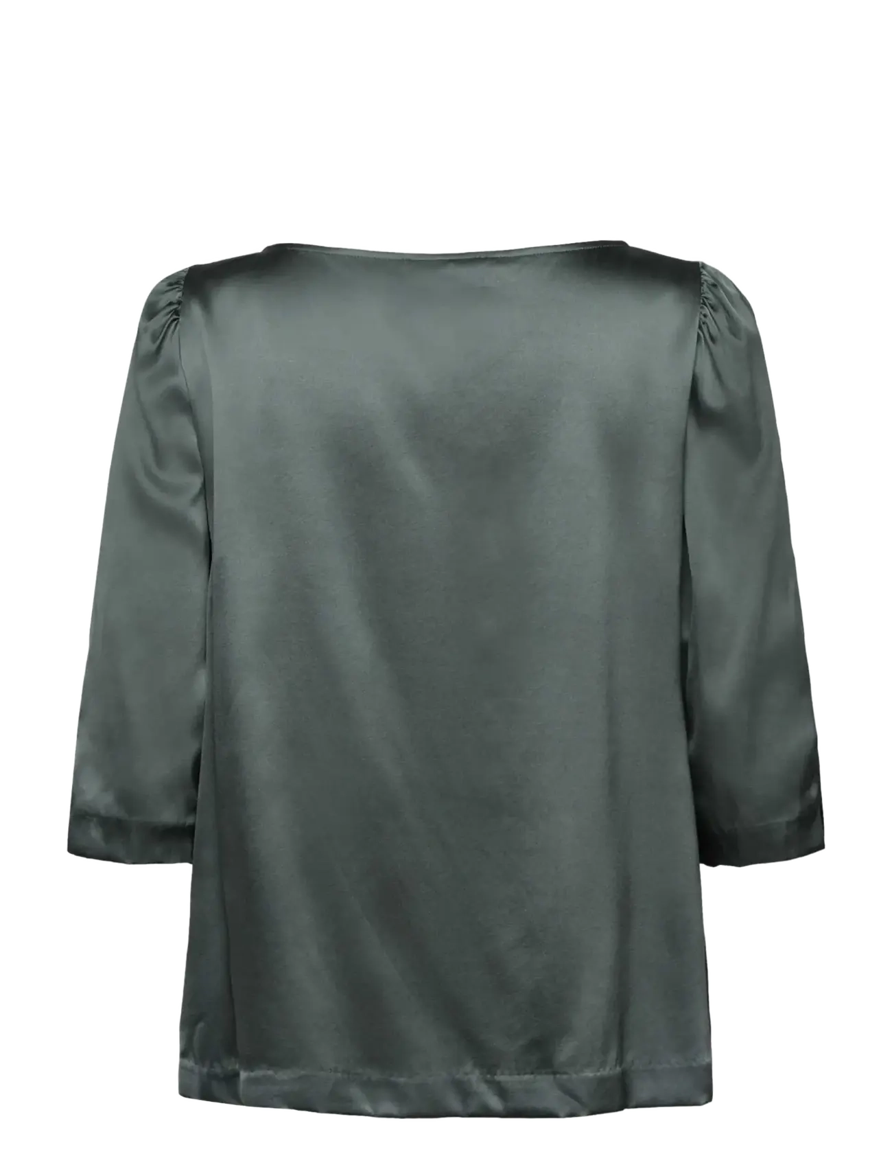 Rosemunde - RWJade Silk 3/4 S Boatneck Blouse - palaidinės trumpomis rankovėmis - balsam green - 1