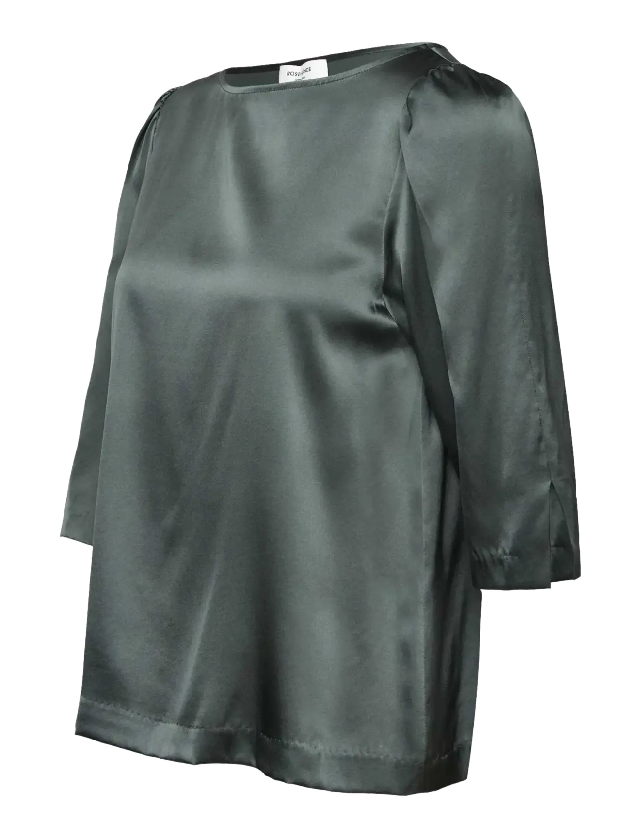 Rosemunde - RWJade Silk 3/4 S Boatneck Blouse - palaidinės trumpomis rankovėmis - balsam green - 2