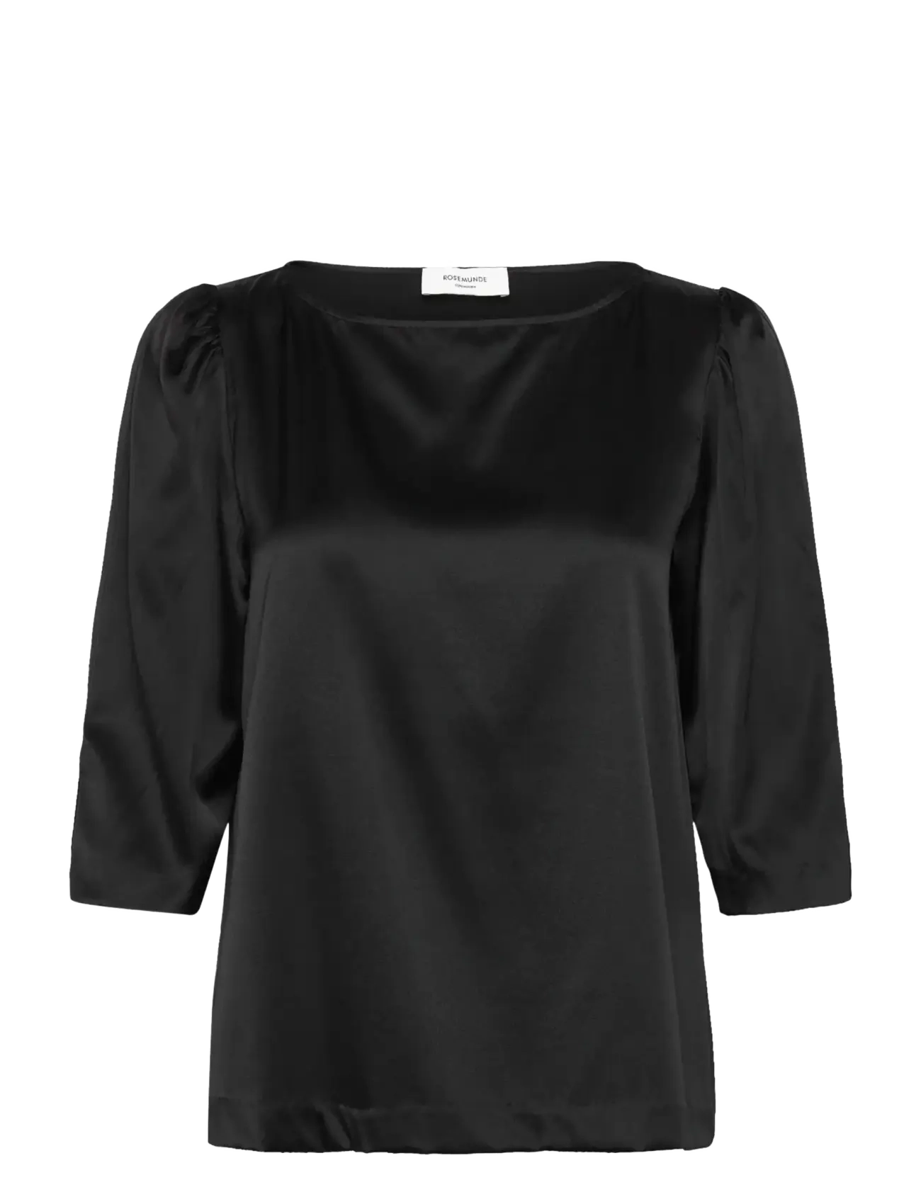 Rosemunde RWJade Silk 3/4 S Boatneck Blouse - Blusar - BLACK / black