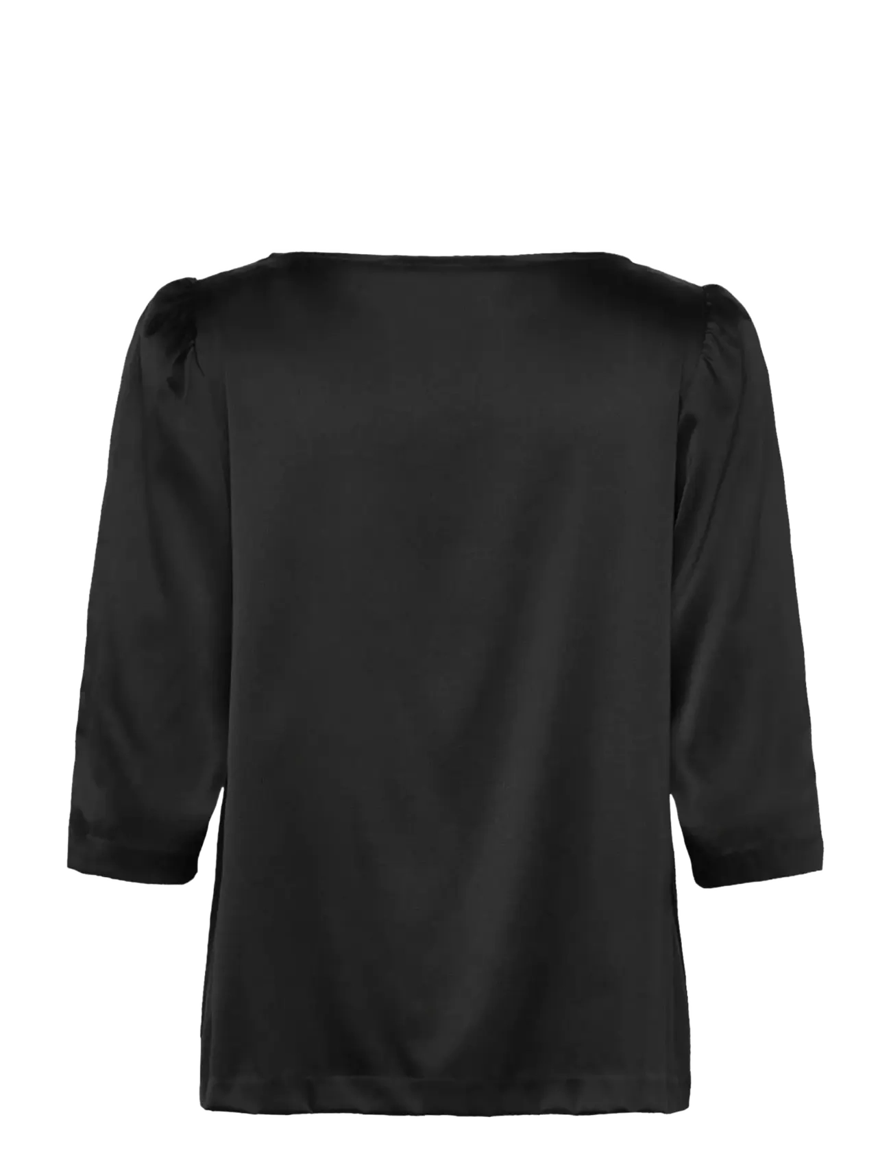Rosemunde - RWJade Silk 3/4 S Boatneck Blouse - kortærmede bluser - black - 2