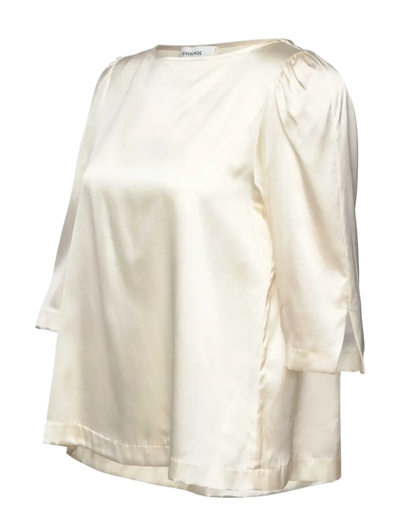 Rosemunde - RWJade Silk 3/4 S Boatneck Blouse - kurzärmelige blusen - ivory - 2