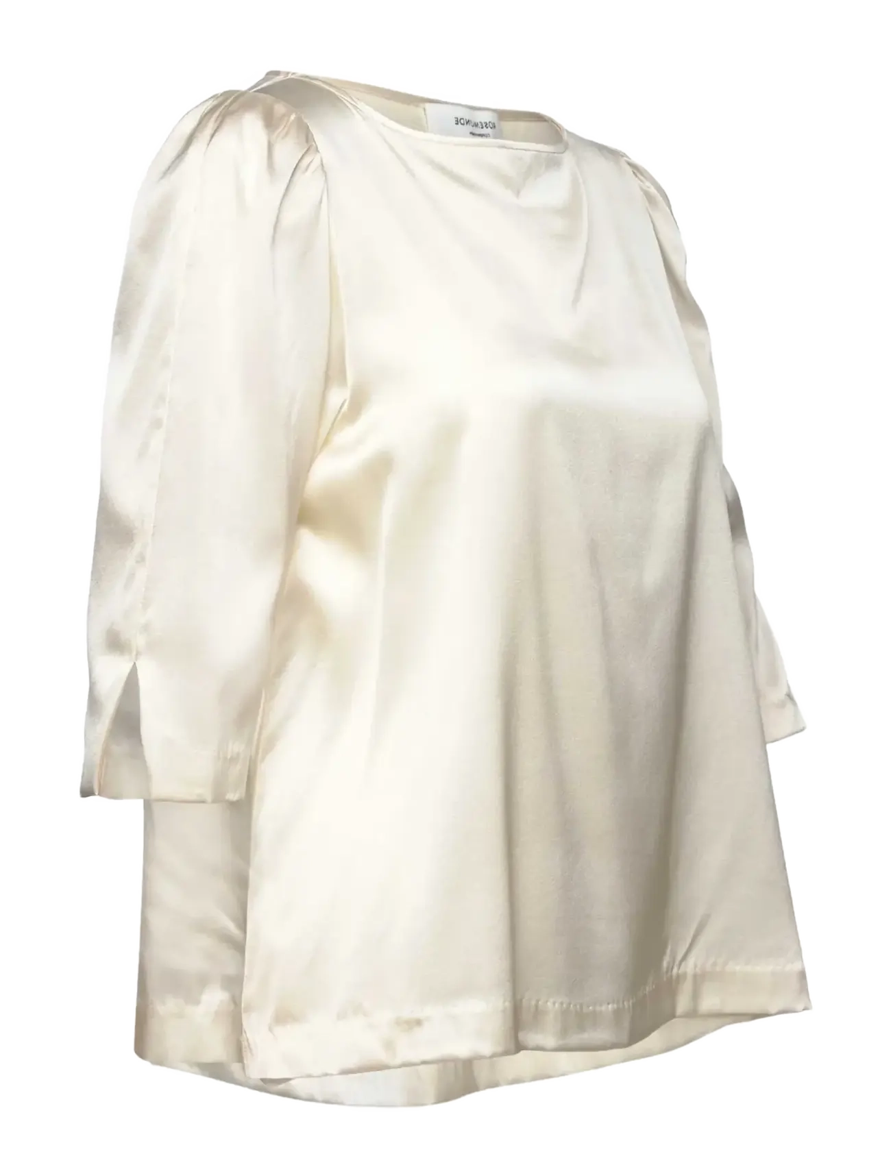 Rosemunde - RWJade Silk 3/4 S Boatneck Blouse - kurzärmelige blusen - ivory - 3