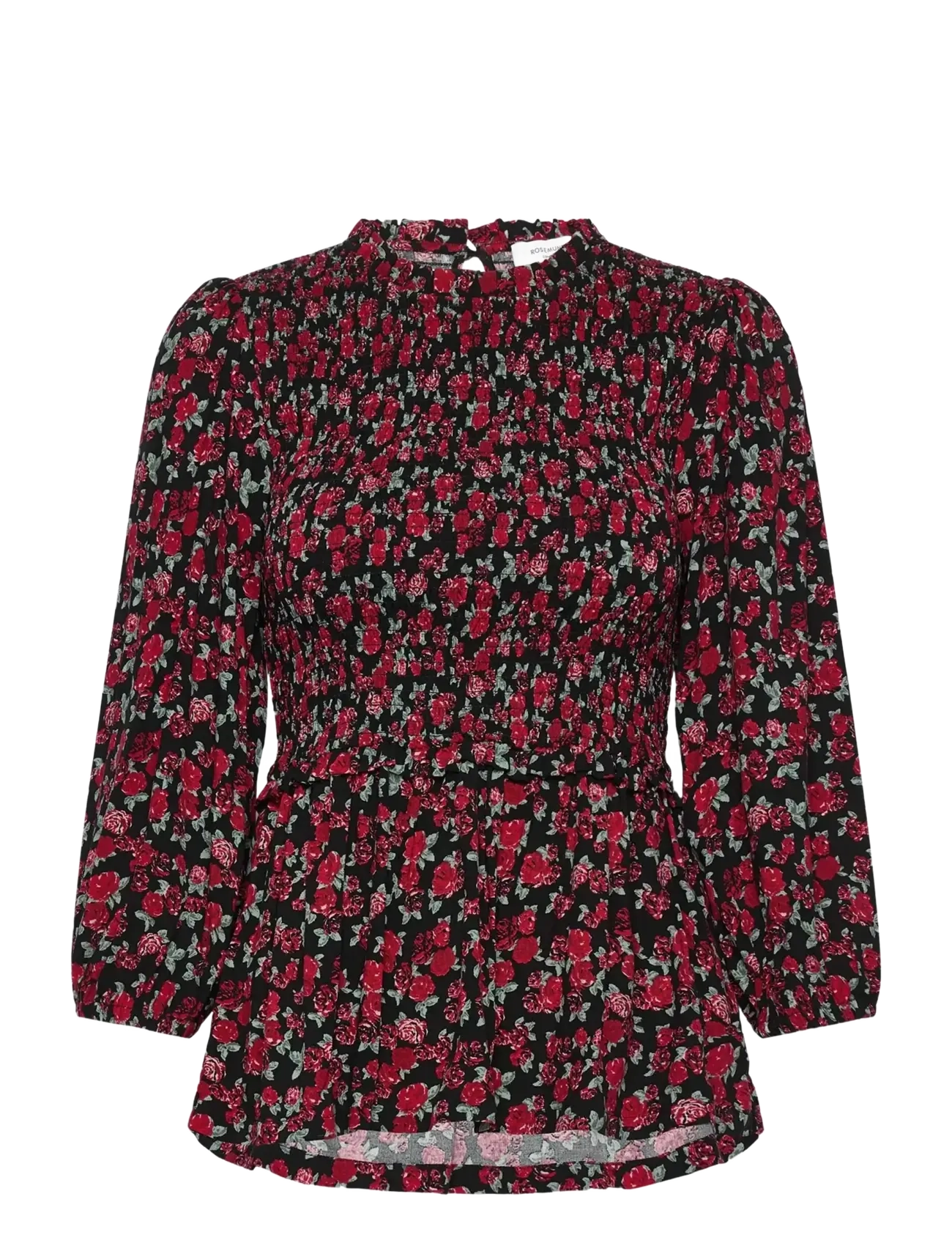 Rosemunde RWElif 3/4 Smock Blouse - Bluzki z krótkim rękawem - DARK ROMANTIC ROSE PRINT / red