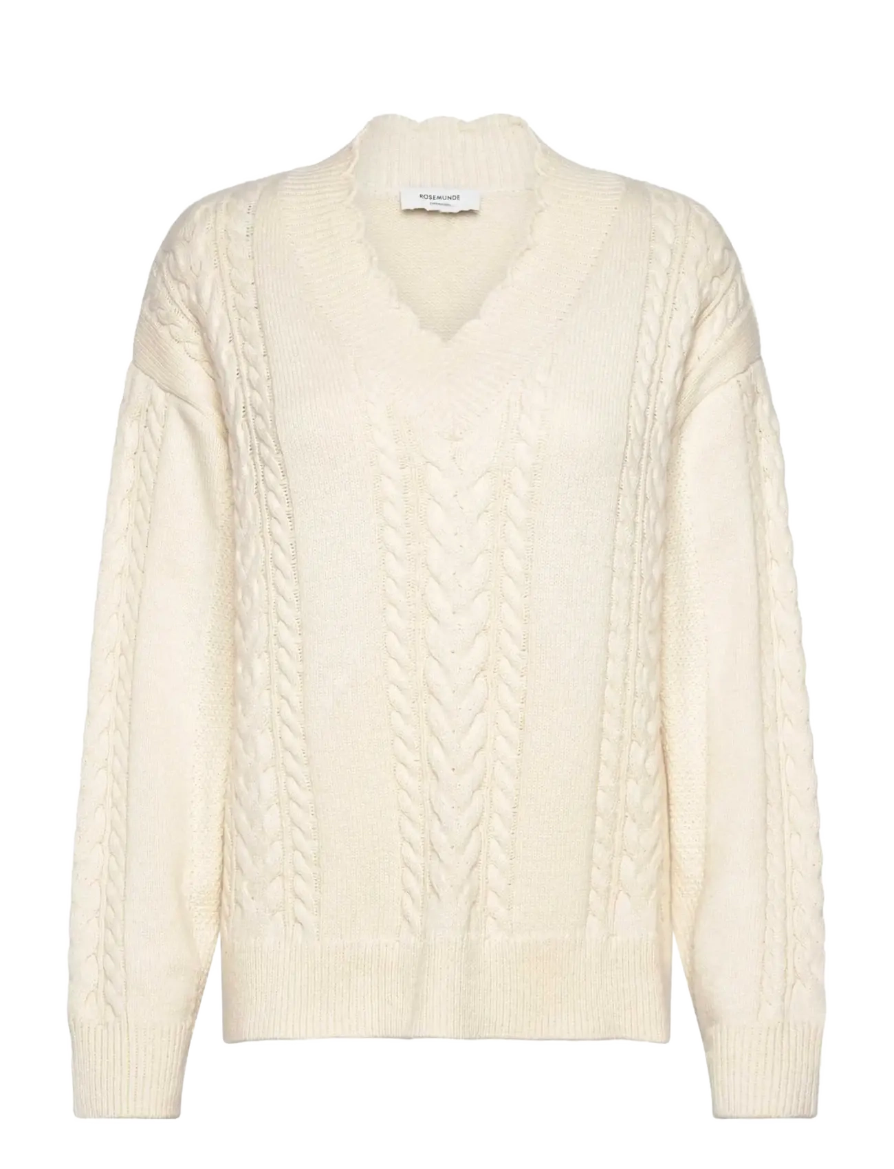 ROSEMUNDE Rwalexa Ls Wolle Blend V-Ausschnitt Pullover Cream - XS - Damen