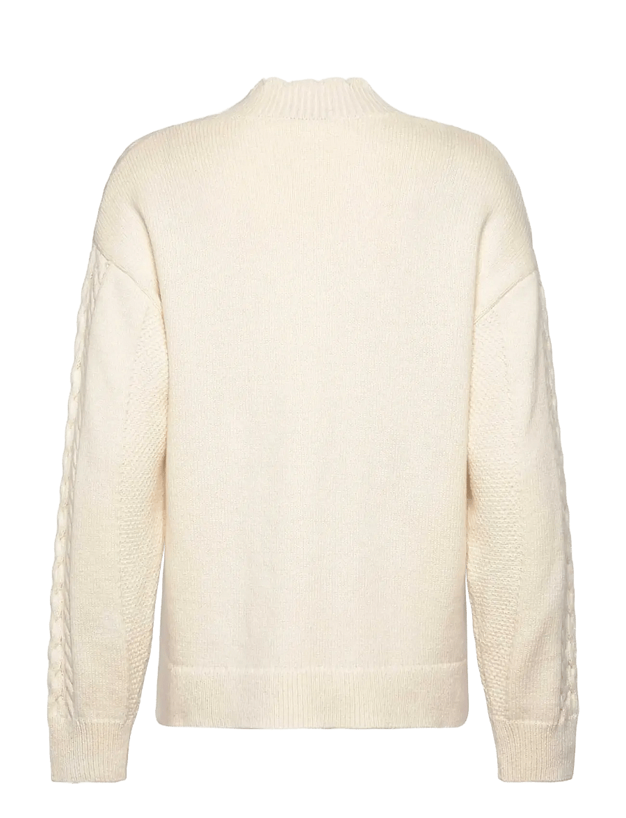 Rosemunde - RWAlexa LS Wool Blend V-neck Pullover - striktrøjer - ivory - 2