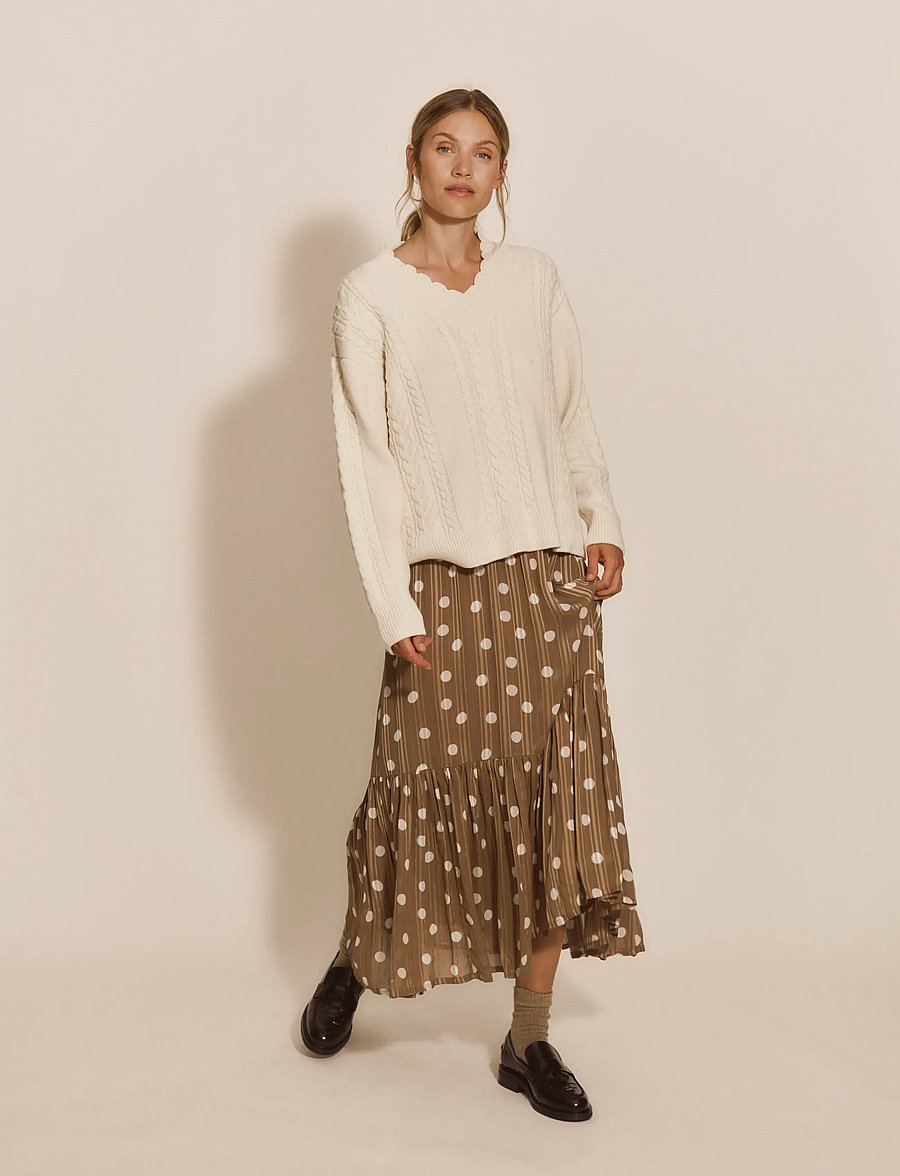 Rosemunde - RWAlexa LS Wool Blend V-neck Pullover - striktrøjer - ivory - 3