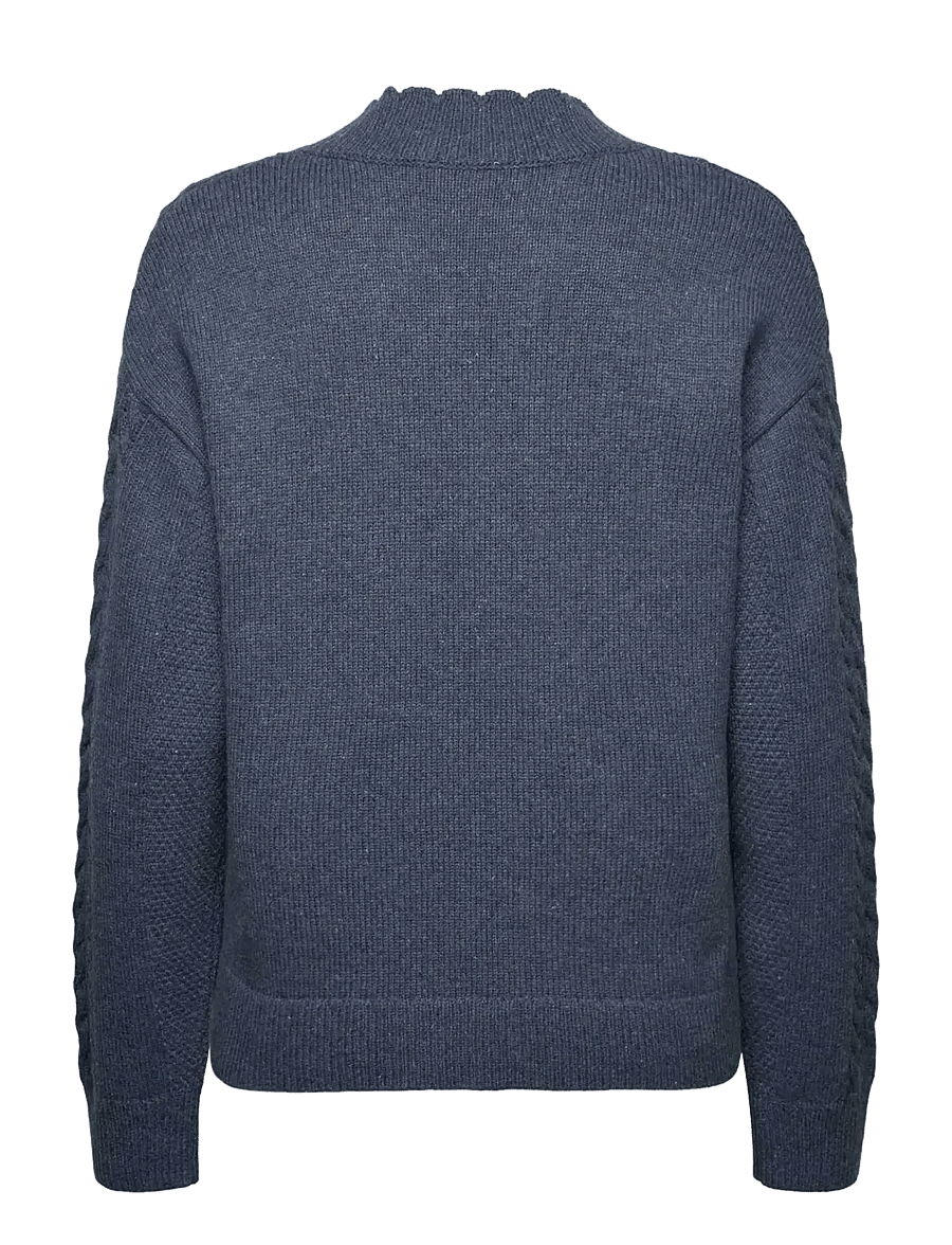 Rosemunde - RWAlexa LS Wool Blend V-neck Pullover - gebreide truien - stormy weather melange - 1