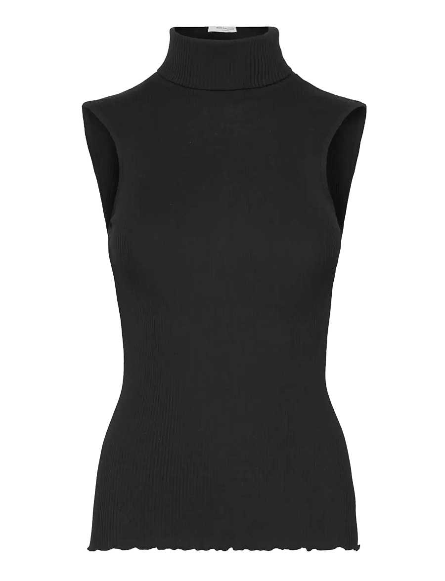 Rosemunde - RWBeatha Silk SL Rollneck Top - black - 0