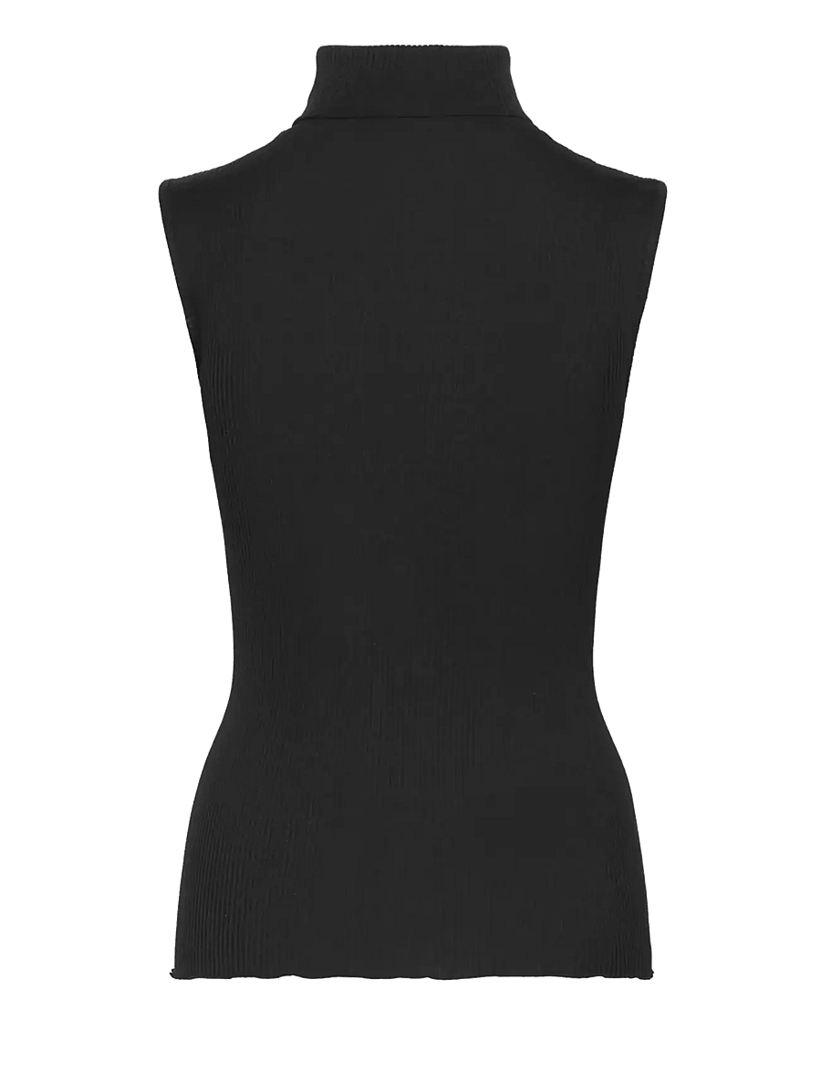 Rosemunde - RWBeatha Silk SL Rollneck Top - black - 1
