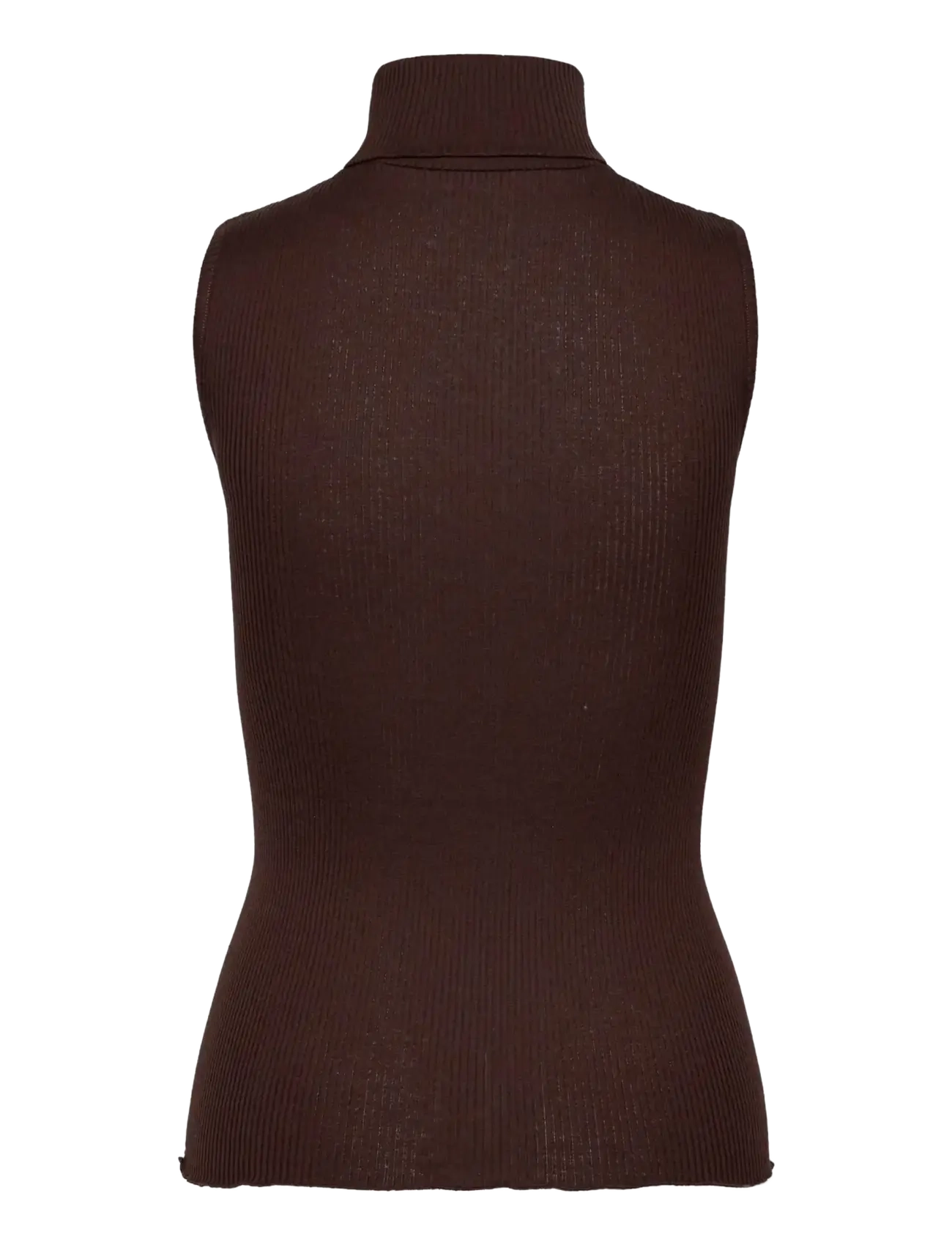 Rosemunde - RWBeatha Silk SL Rollneck Top - turtlenecks - mole - 1
