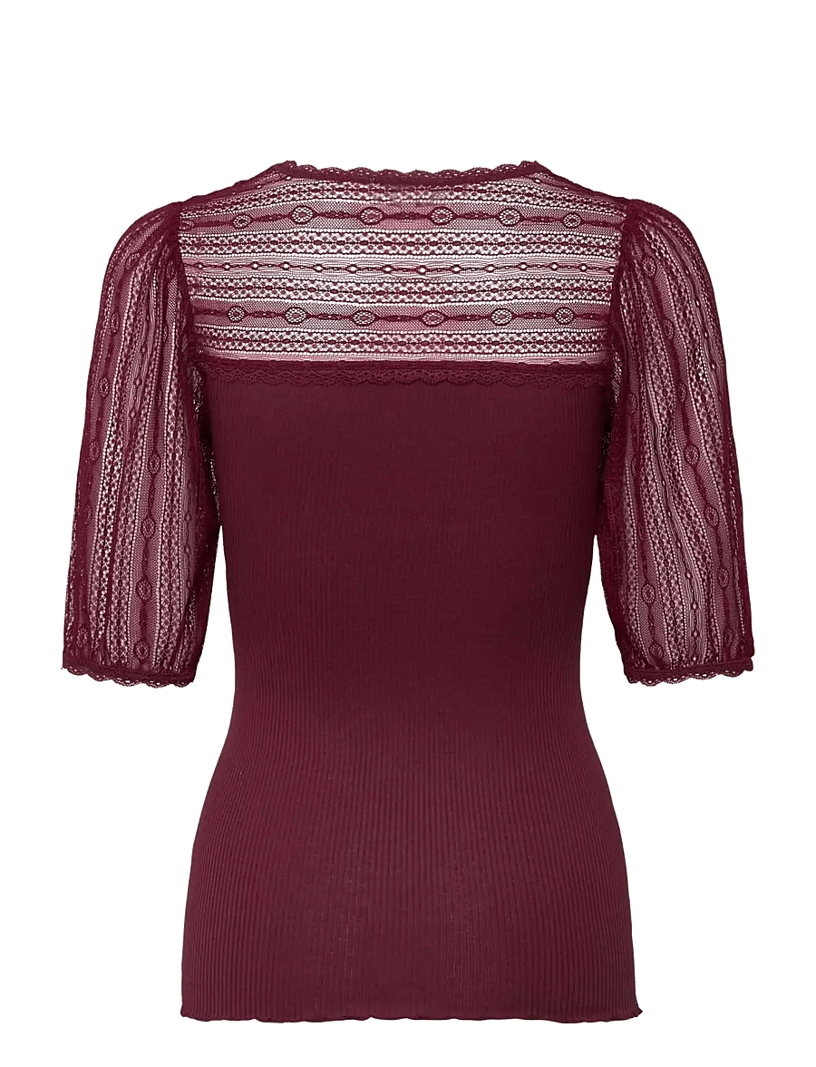 Rosemunde - RWBeatha Silk Full lace 2/4 T-shirt - windsor wine - 1