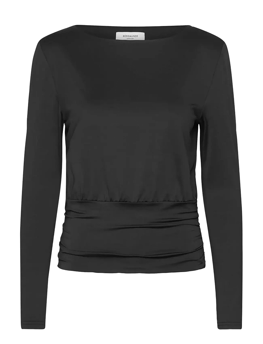 Rosemunde - RWBridget LS T-shirt - langärmlige tops - black - 1
