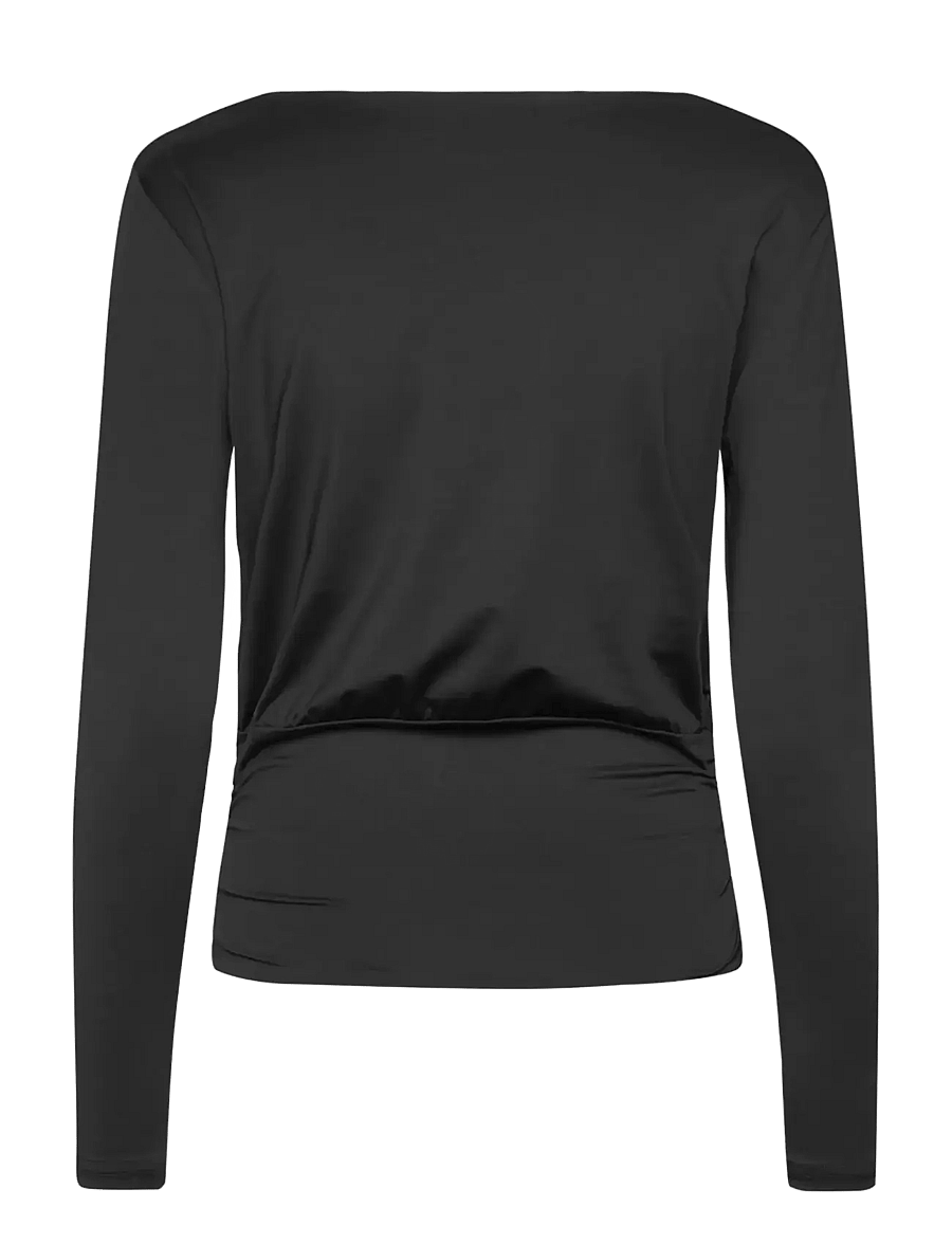 Rosemunde - RWBridget LS T-shirt - langärmlige tops - black - 2