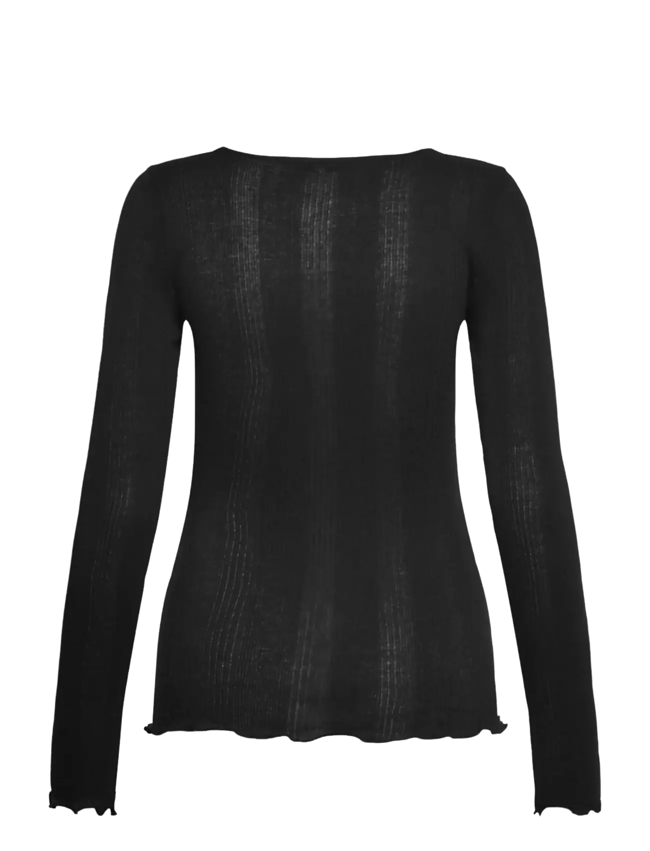 Rosemunde - RWBay LS U-Neck - long-sleeved shirts - black - 1