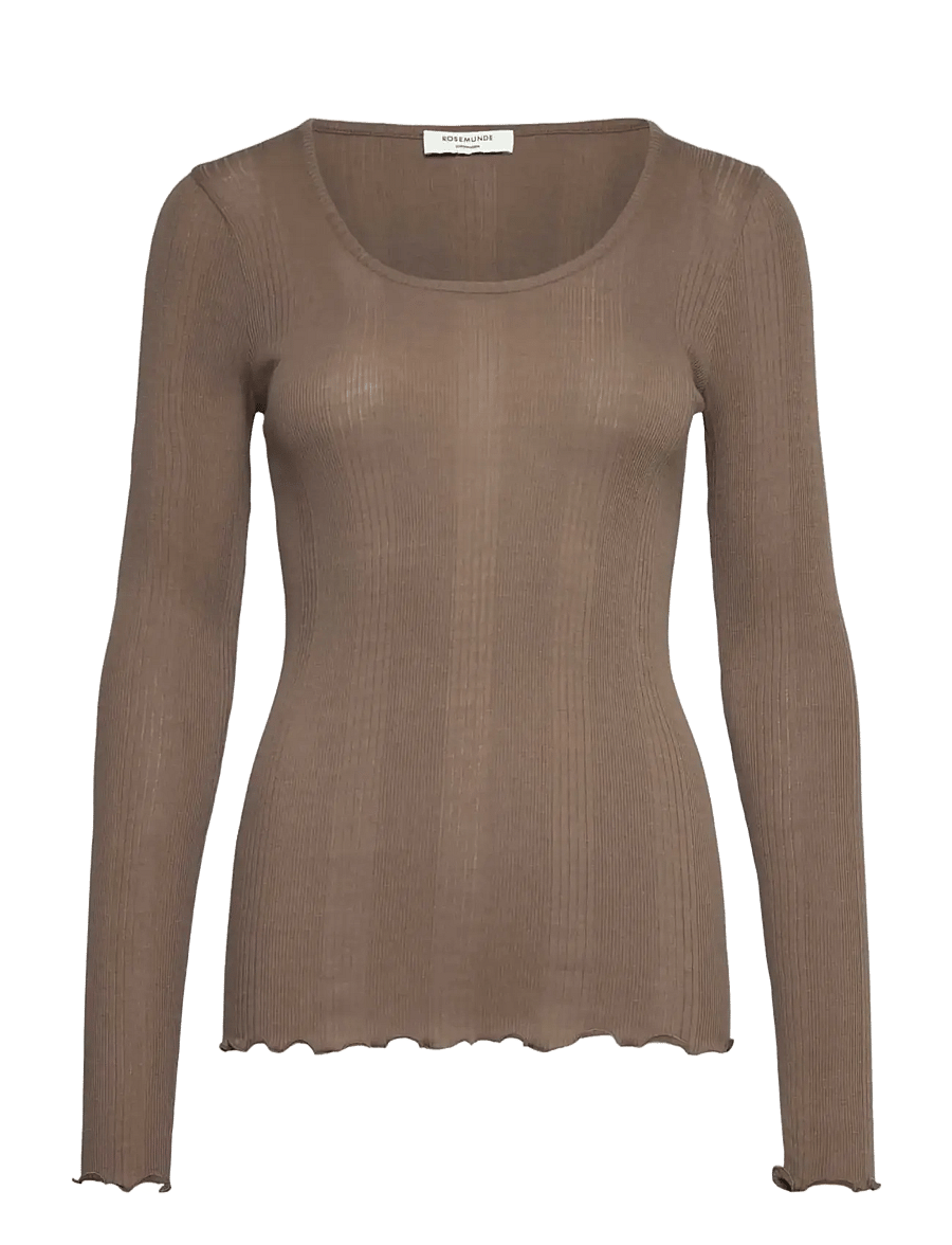 Rosemunde - RWBay LS U-Neck - langärmlige hemden - walnut - 0