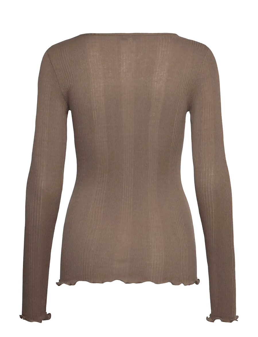 Rosemunde - RWBay LS U-Neck - langärmlige hemden - walnut - 1