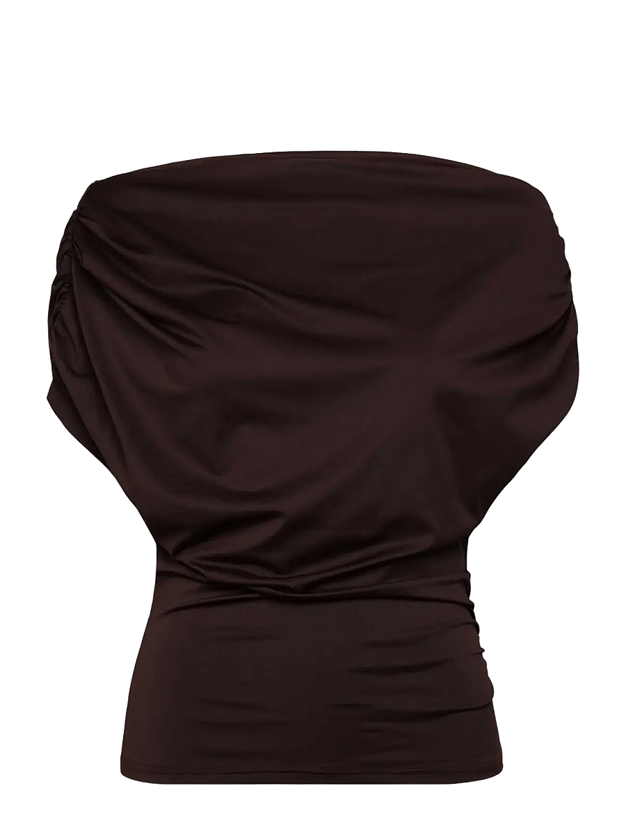 Rosemunde - RWBridget Draped SS T-shirt - Ärmellose tops - mole - 0