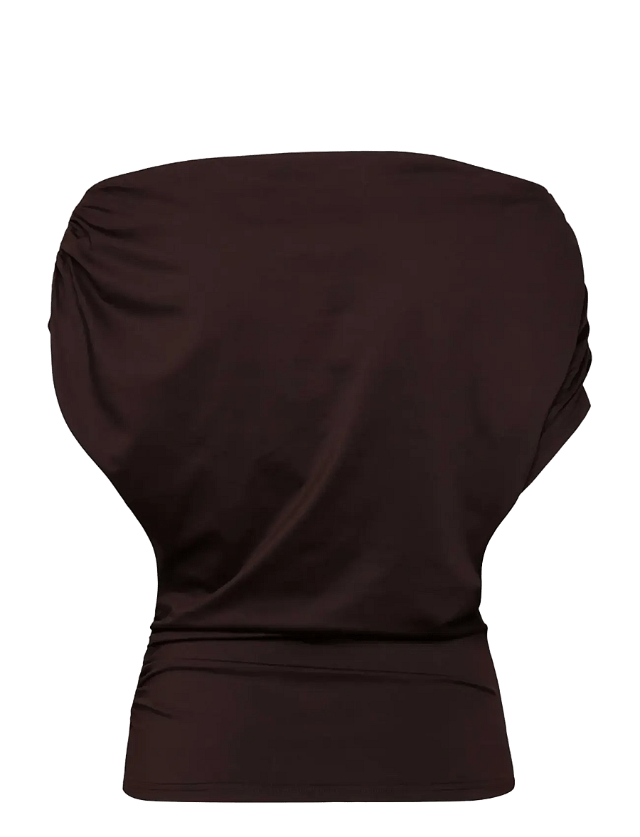Rosemunde - RWBridget Draped SS T-shirt - Ärmellose tops - mole - 1
