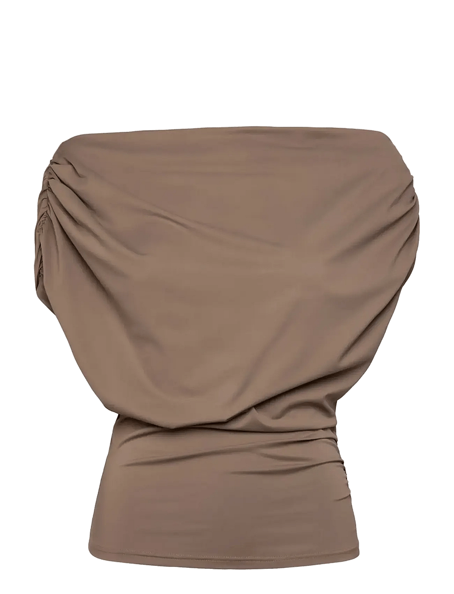 Rosemunde - RWBridget Draped SS T-shirt - Ärmellose tops - walnut - 0