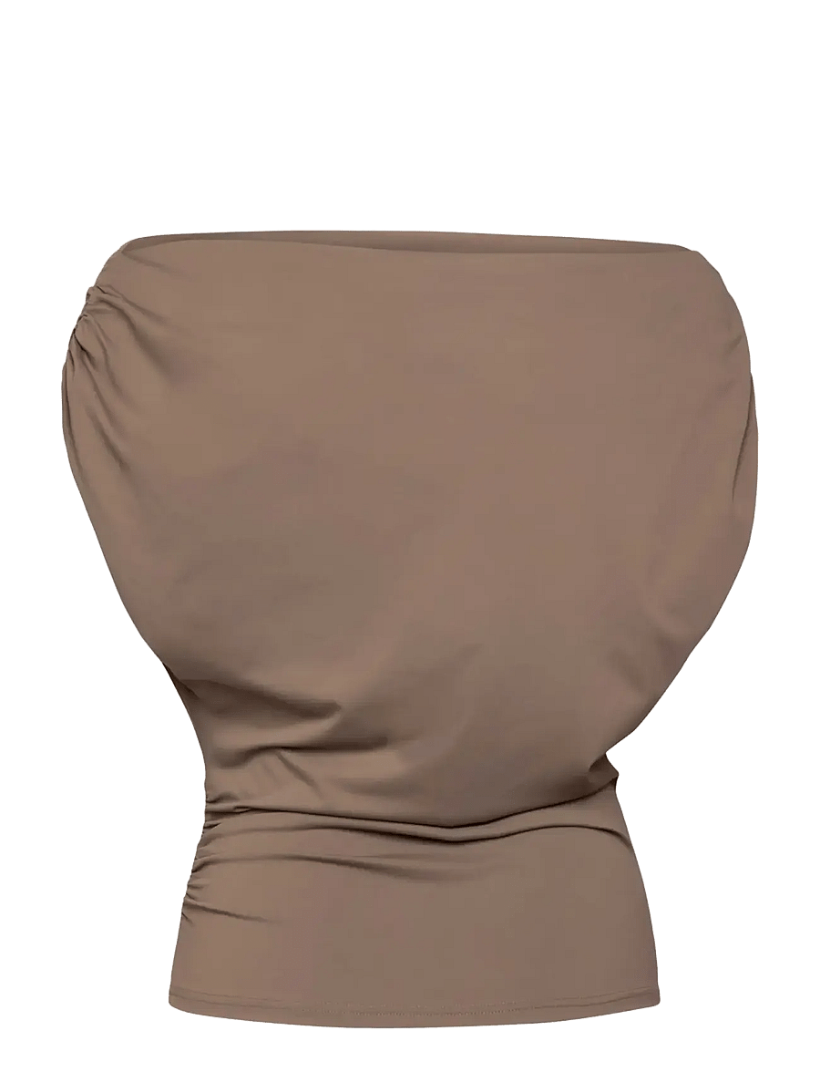 Rosemunde - RWBridget Draped SS T-shirt - Ärmellose tops - walnut - 1