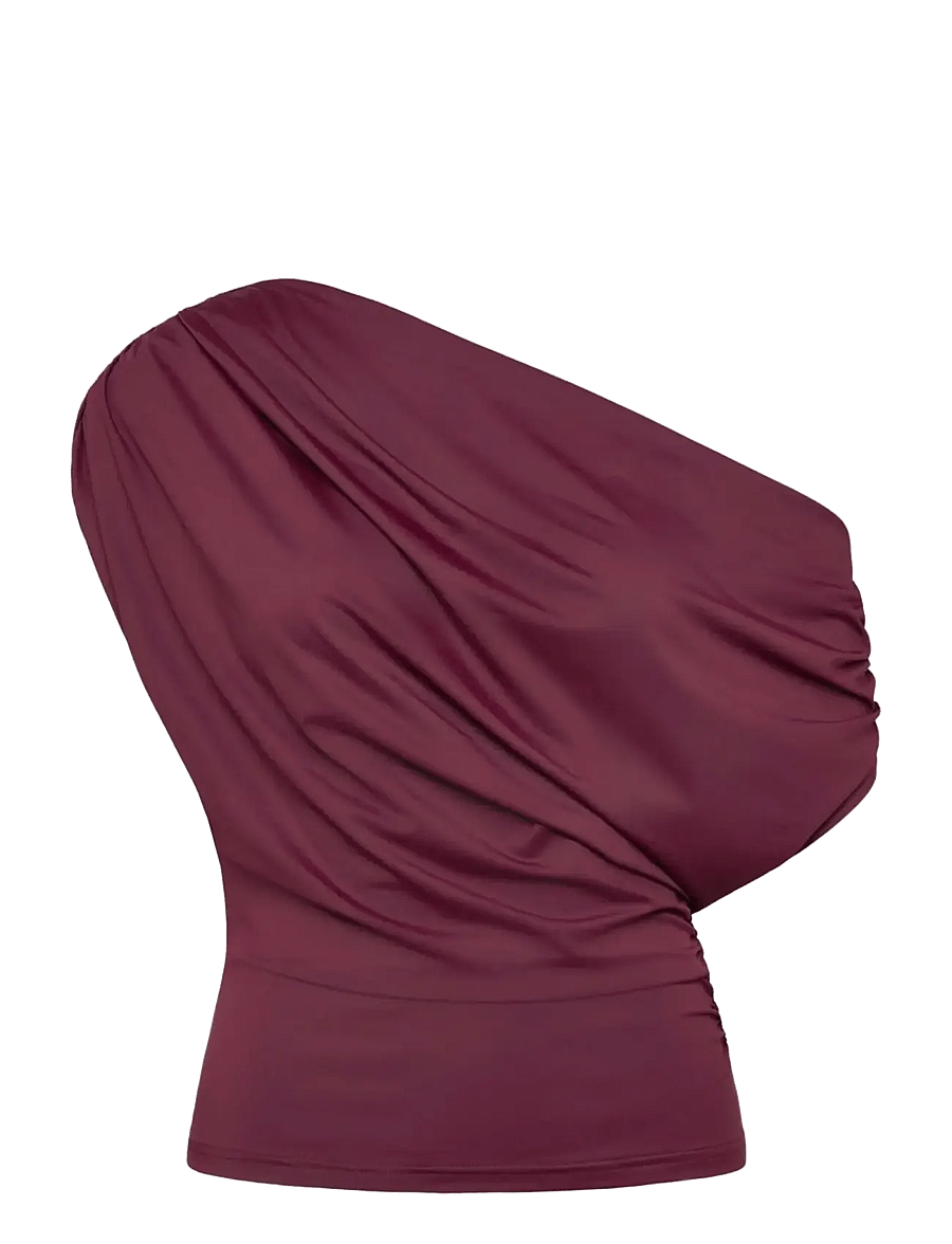 Rosemunde - RWBridget Draped SS T-shirt - tanktops - windsor wine - 0