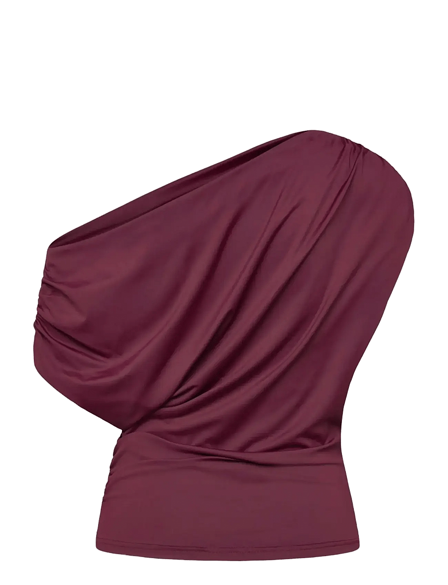 Rosemunde - RWBridget Draped SS T-shirt - tanktops - windsor wine - 1