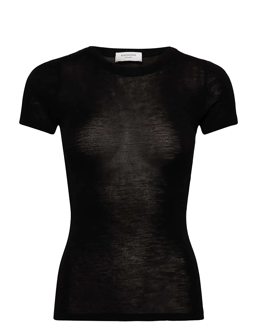 Rosemunde - RWSara Cashmere Blend Capsleeve T-shirt - kaschmir - black - 0