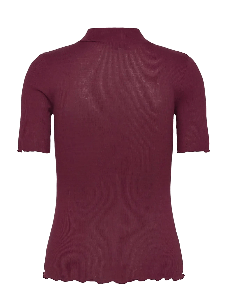 Rosemunde - RWBernadine Organic SS Lace T-shirt - windsor wine - 1