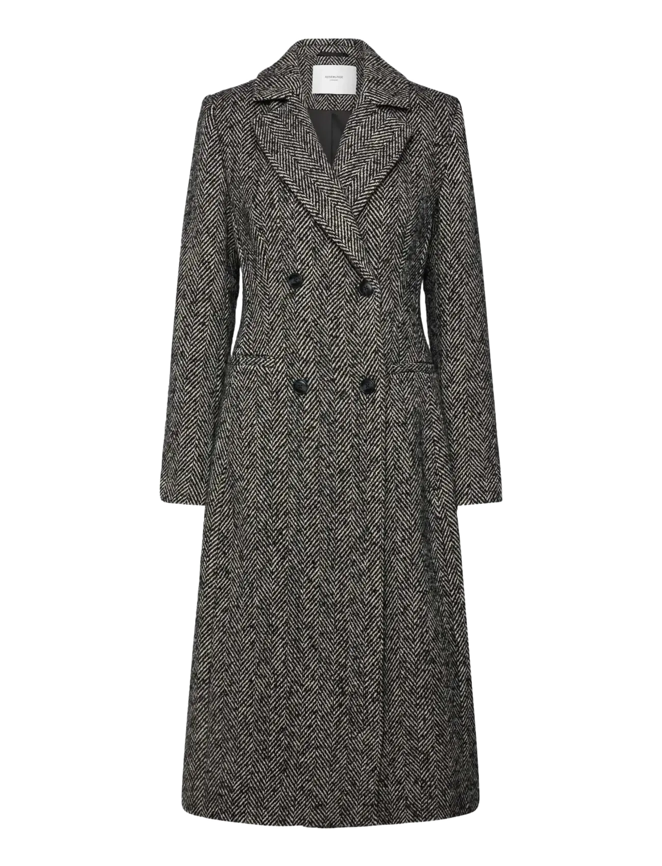 Rosemunde - RWLevi Long Coat - frakker - black w/ ivory stripe - 1