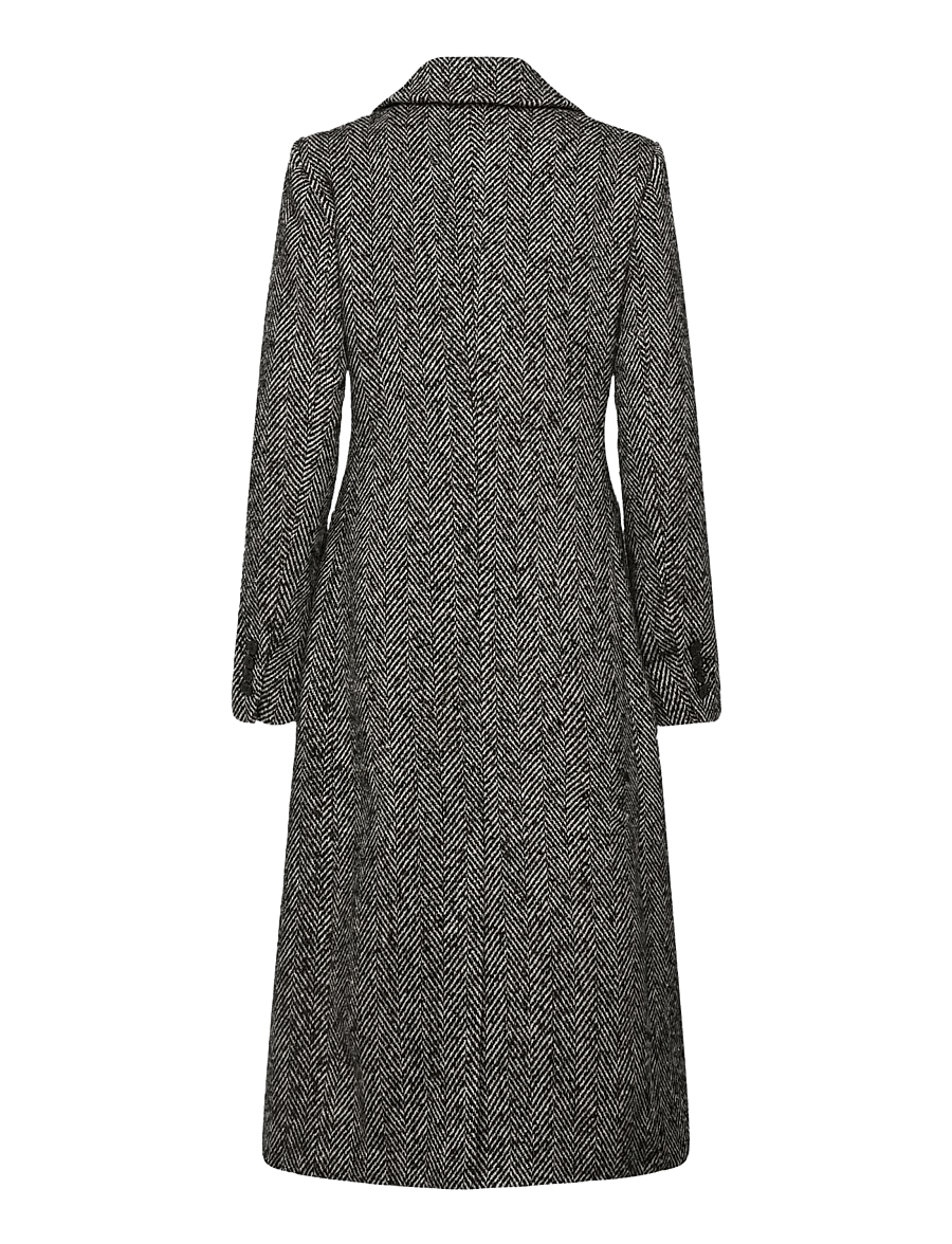 Rosemunde - RWLevi Long Coat - frakker - black w/ ivory stripe - 2