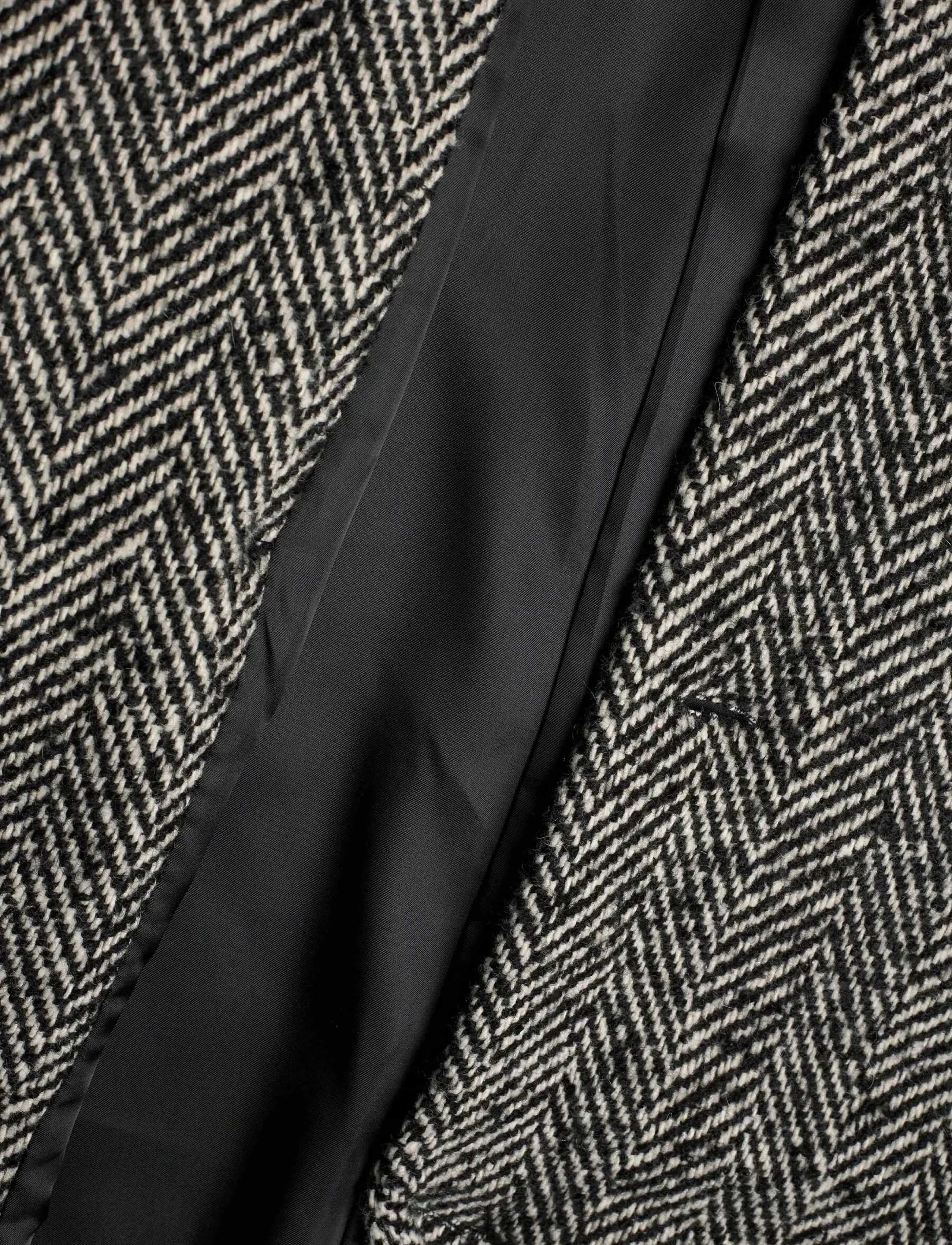 Rosemunde - RWLevi Long Coat - frakker - black w/ ivory stripe - 5
