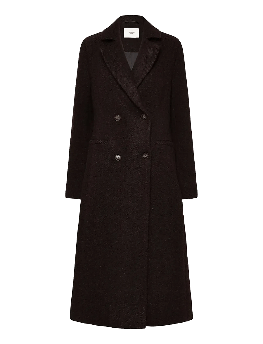 Rosemunde - RWLevi Long Coat - mäntel - mole w/ black stripe - 1