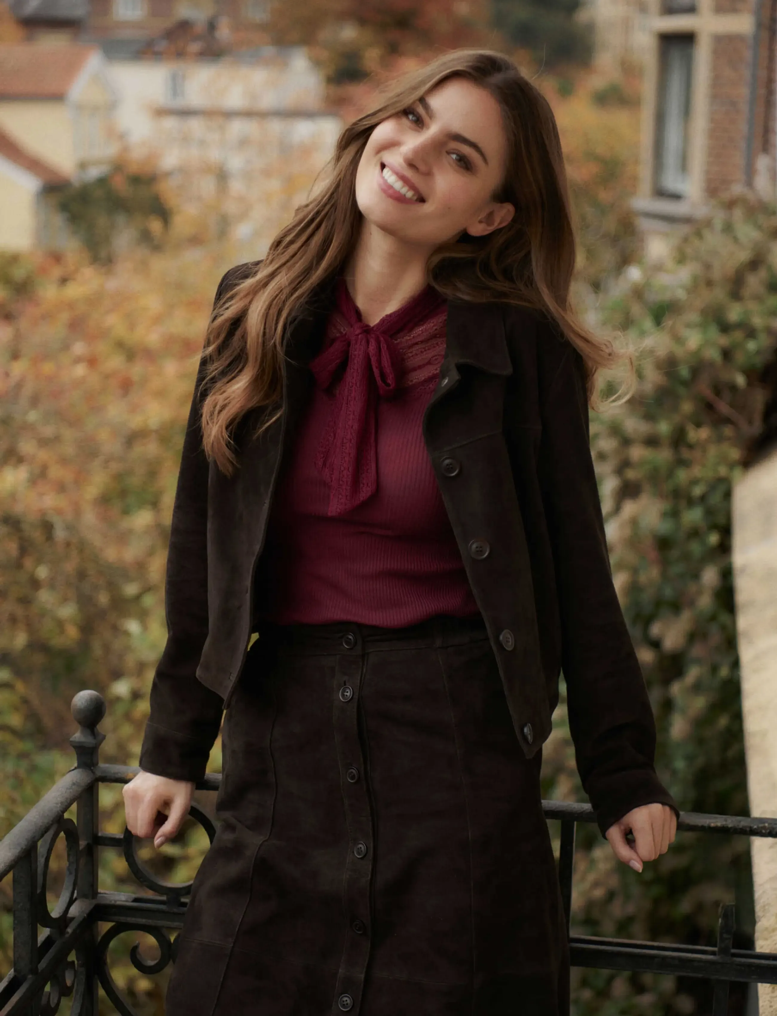 Rosemunde RWNellie Suede LS  Jacket - Nahktagid - MOLE / brown