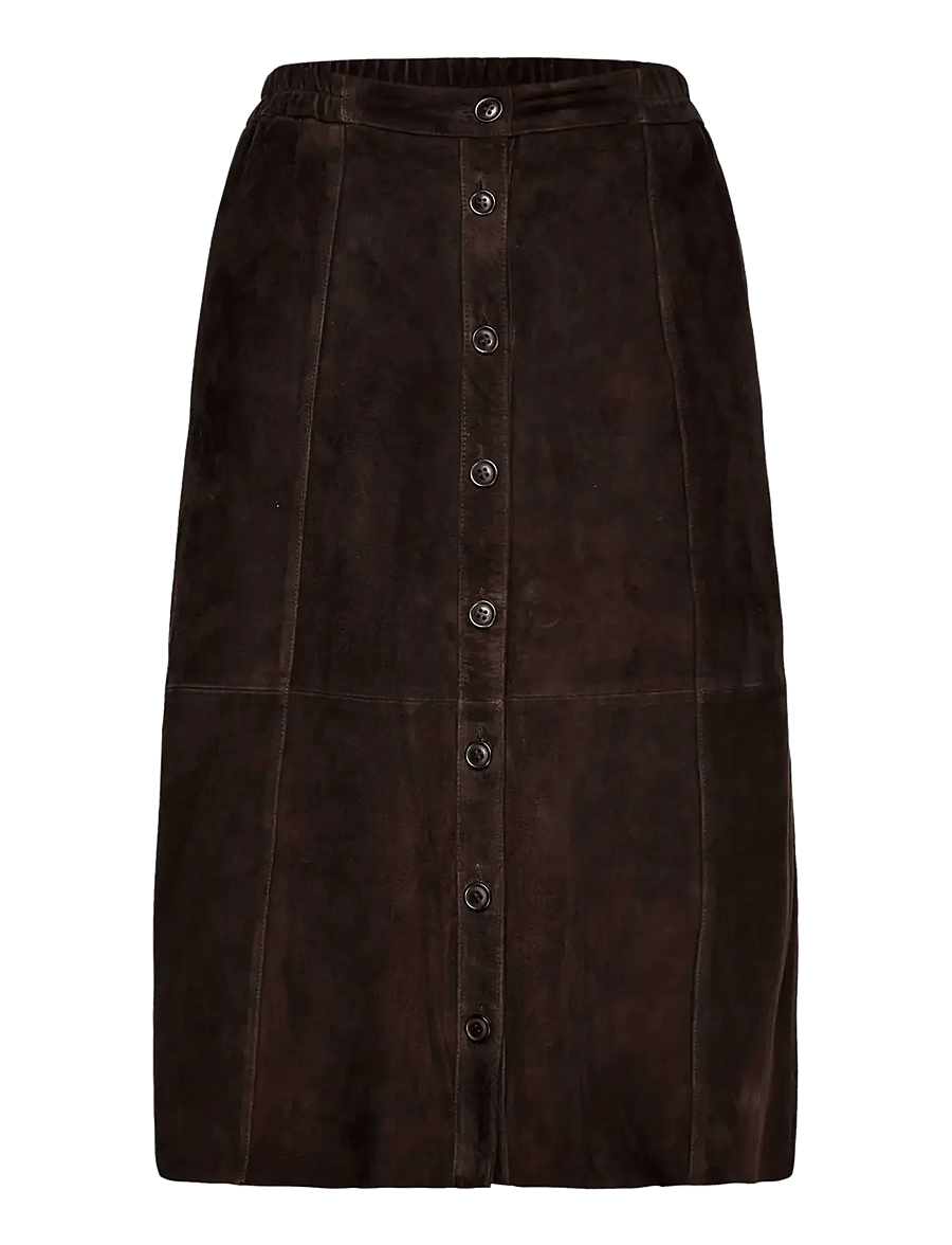 Rosemunde - RWNellie Suede Midi Skirt - skinnkjolar - mole - 1