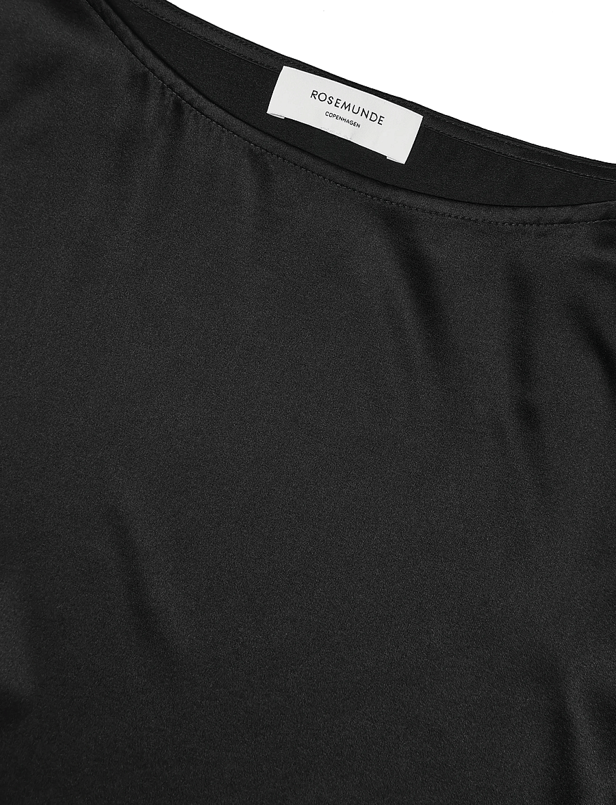Rosemunde - RWJade Silk Boatneck Blouse - langærmede bluser - black - 2