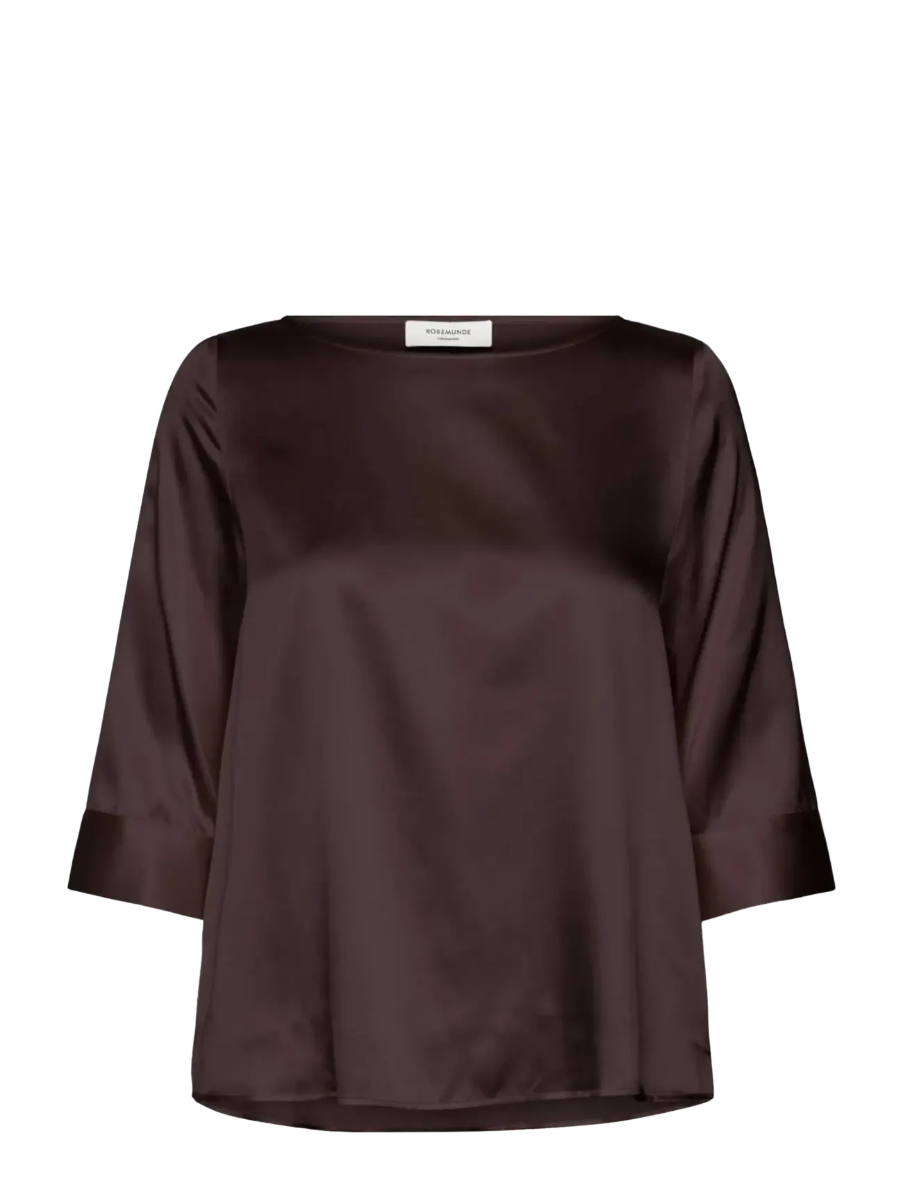 Rosemunde RWJade Silk Boatneck Blouse - Kleidung - MOLE / brown