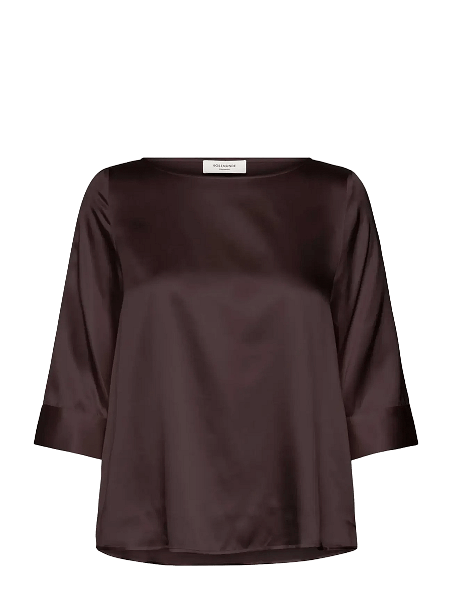 Rosemunde - RWJade Silk Boatneck Blouse - mole - 0