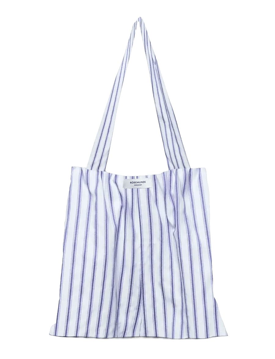 Rosemunde - RBUlla Stripe Tote Bag - kandekotid - baby blue stripe - 0