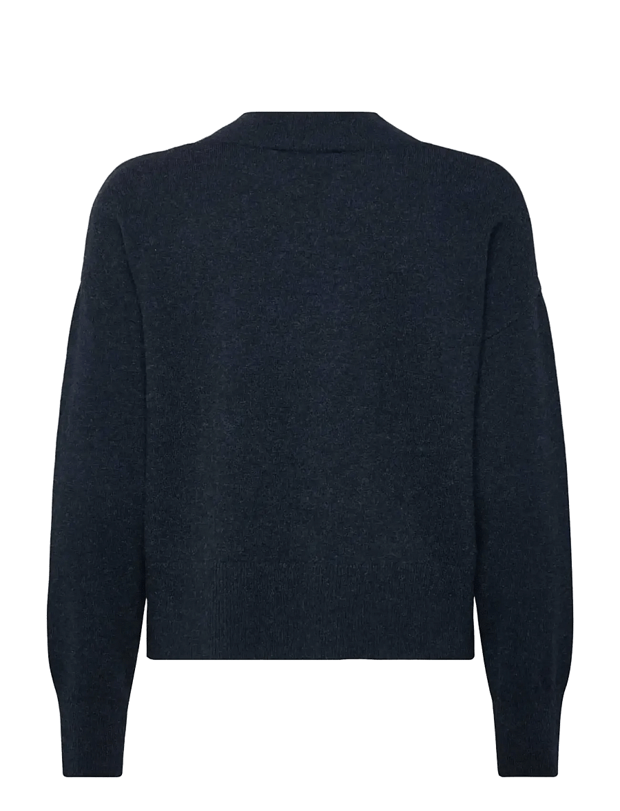 Rosemunde - RWLaica Cashmere V-neck LS Pullover - cashmere - dark navy melange - 1