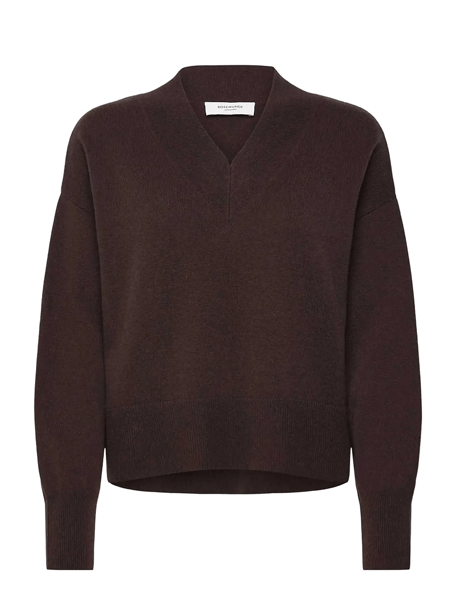 Rosemunde - RWLaica Cashmere V-neck LS Pullover - cashmere - mole - 0