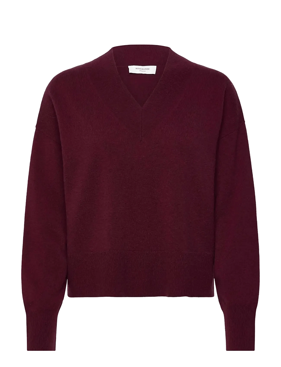 Rosemunde - RWLaica Cashmere V-neck LS Pullover - windsor wine - 0