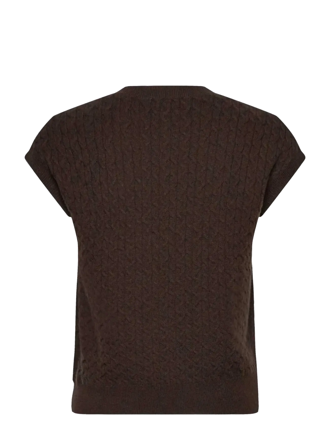 Rosemunde - RWLaica Cashmere Cable Vest - knitted vests - mole - 1