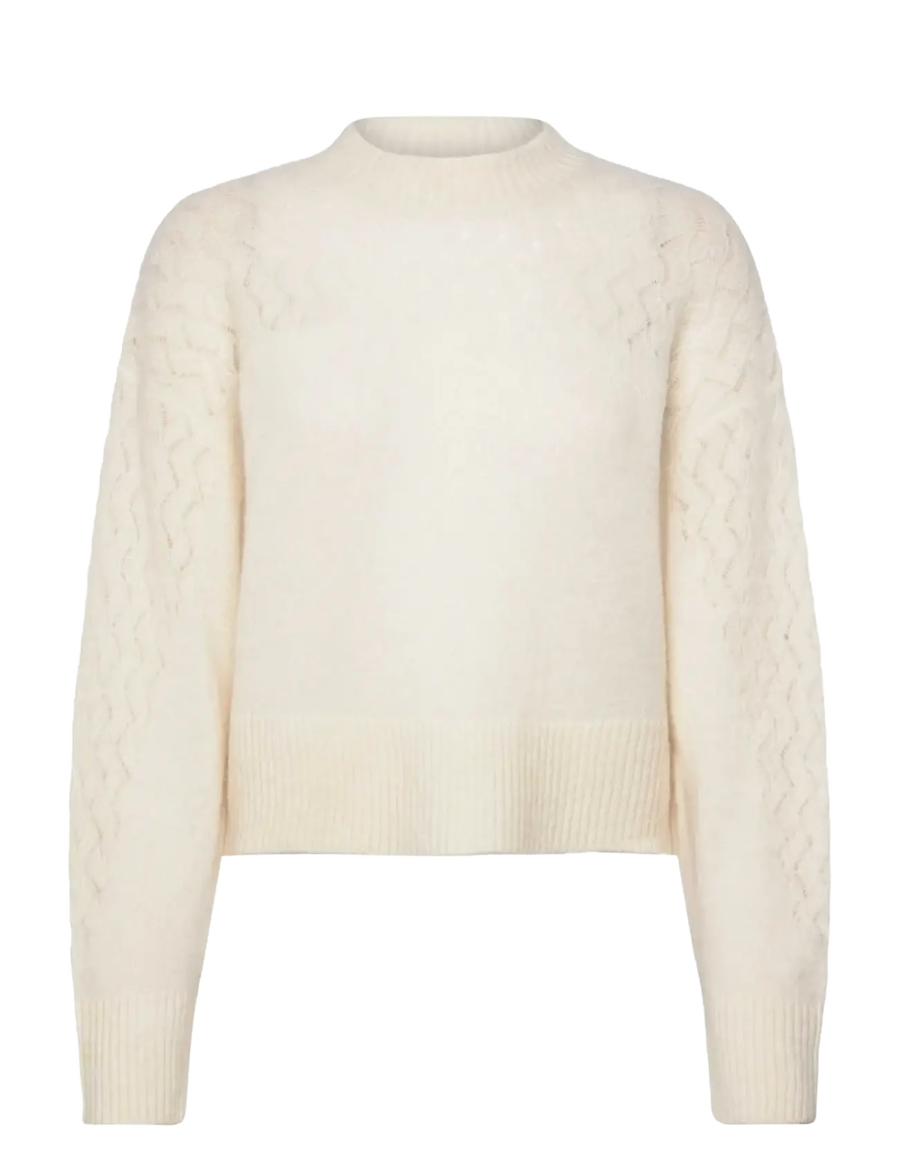 Rosemunde RWAida LS Mock Neck Pullover - Stickat - IVORY / cream
