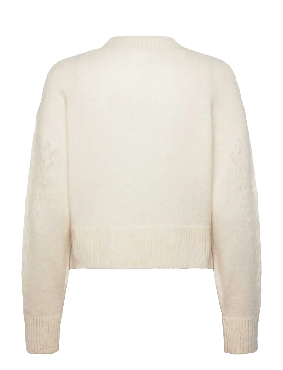 Rosemunde - RWAida LS Mock Neck Pullover - stickade tröjor - ivory - 1