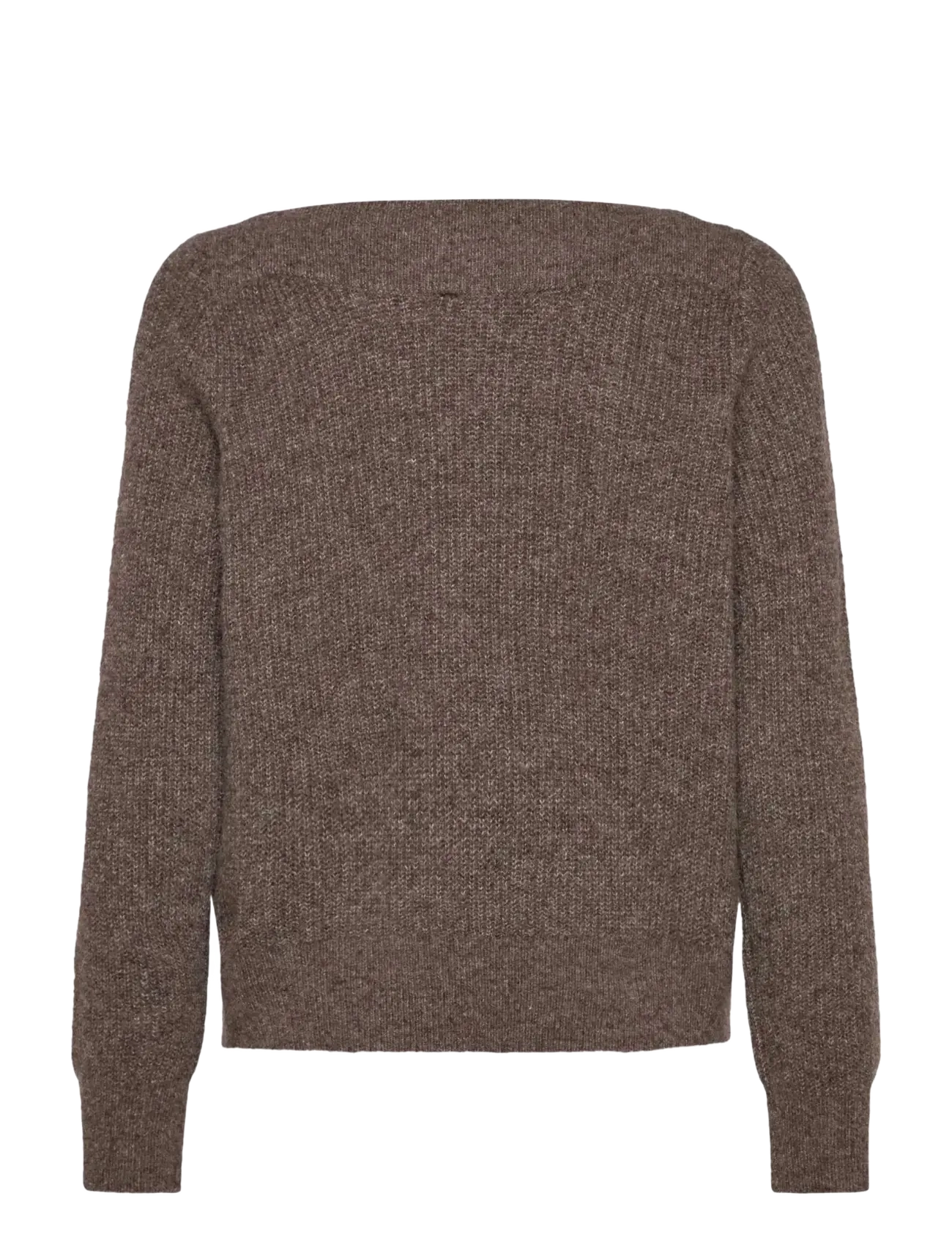 Rosemunde - RWTinker Wool Blend LS Boatneck Pullover - stickade tröjor - brown grey mel - 1